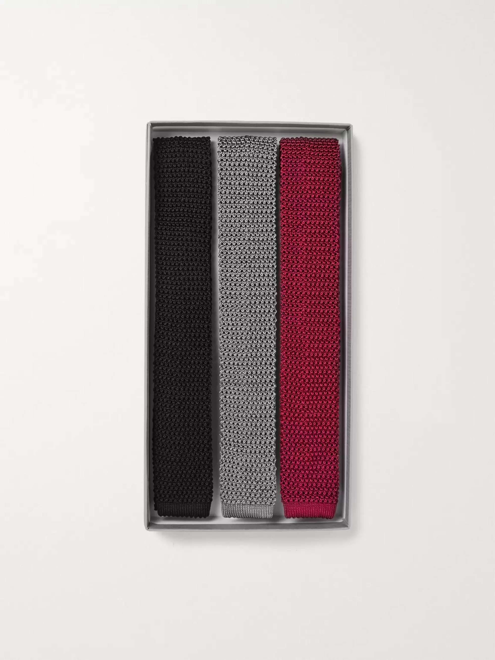 CHARVET Set of Three 4.5cm Knitted Silk Ties