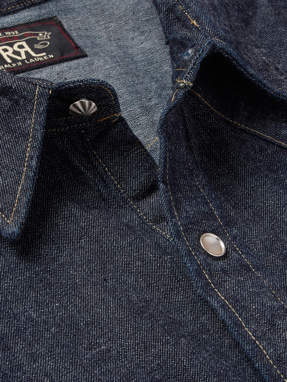 Slim-Fit Denim Western Shirt