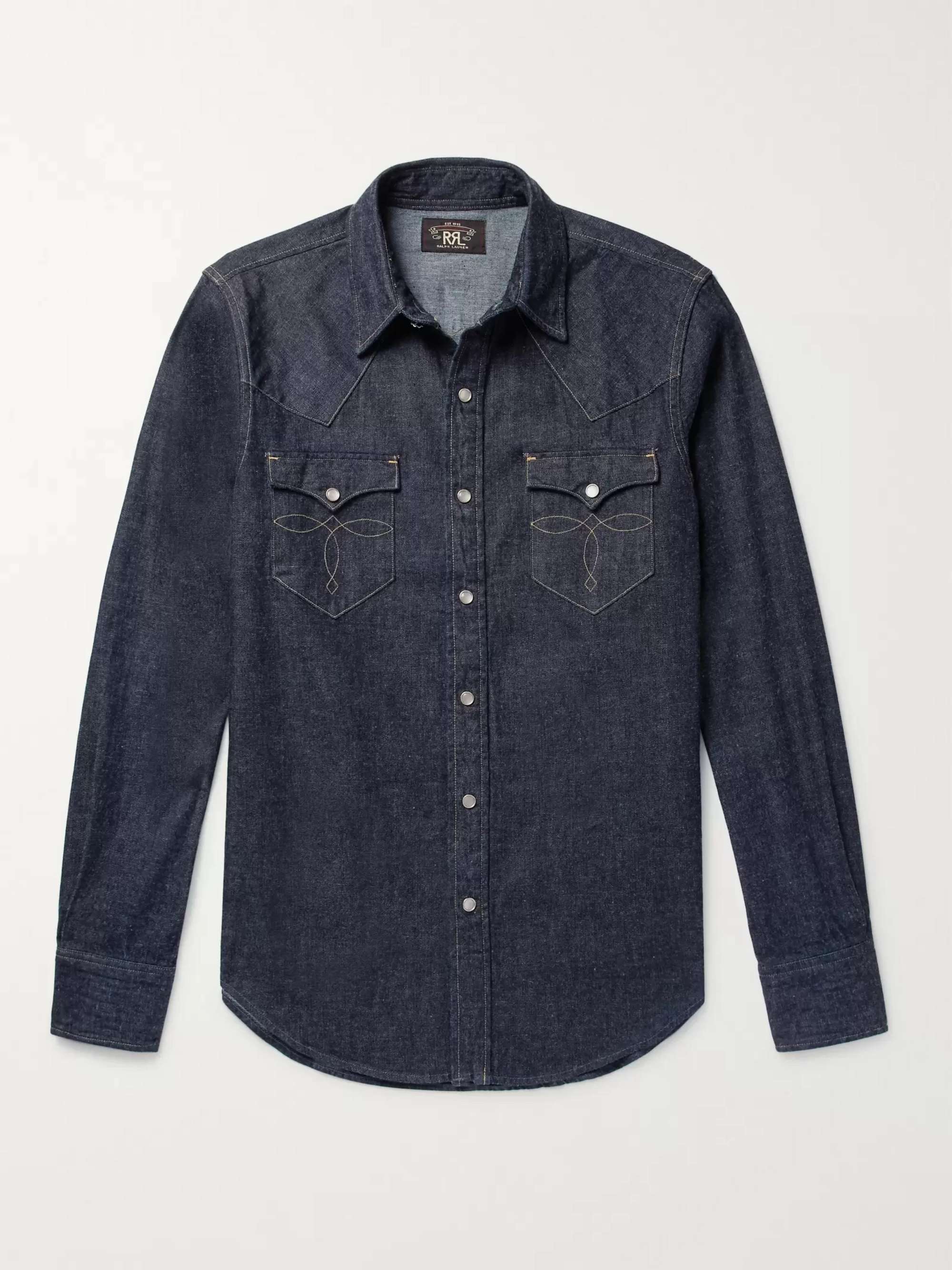 RRL Slim-Fit Denim Western Shirt