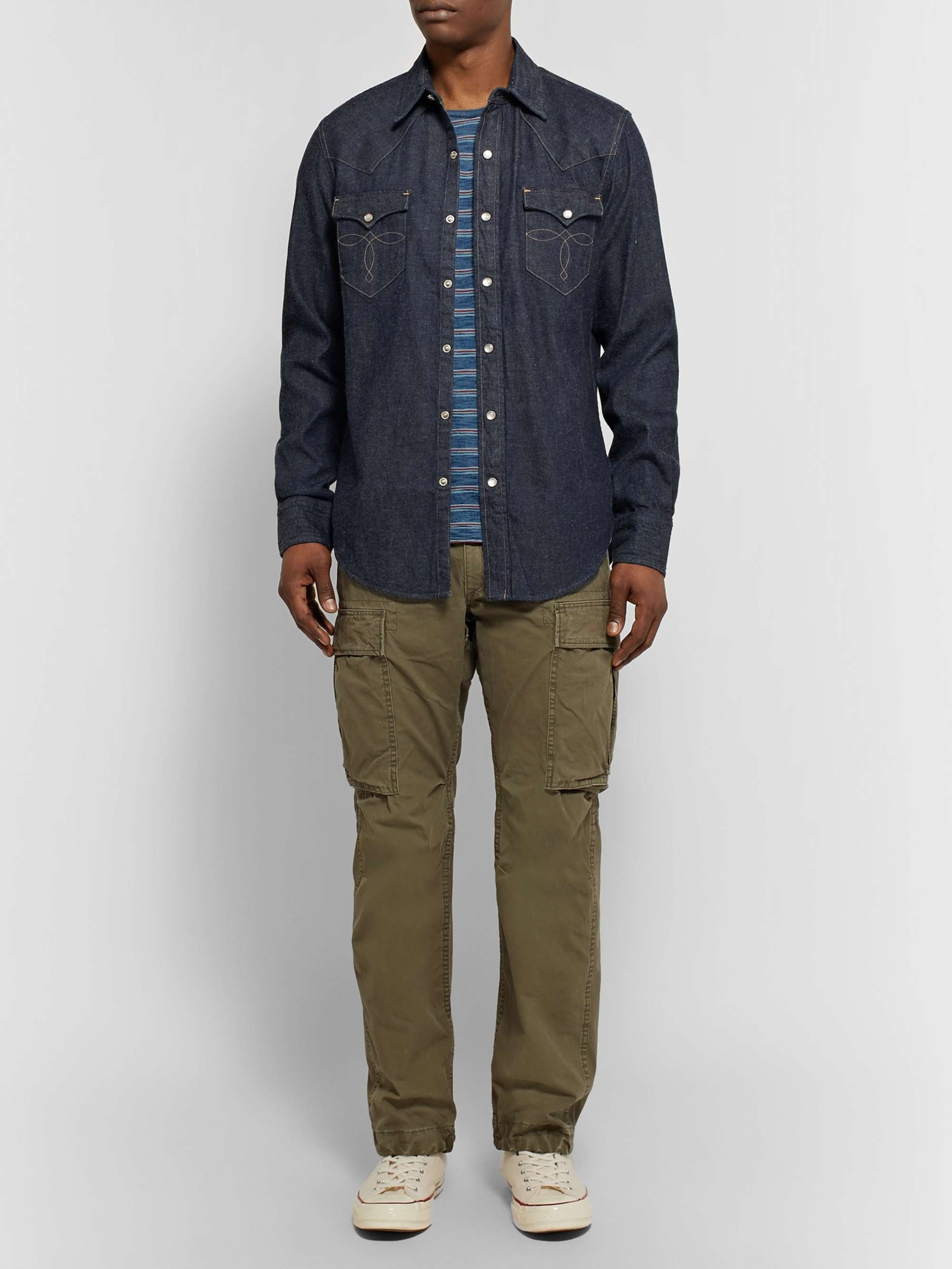 RRL Slim-Fit Denim Western Shirt