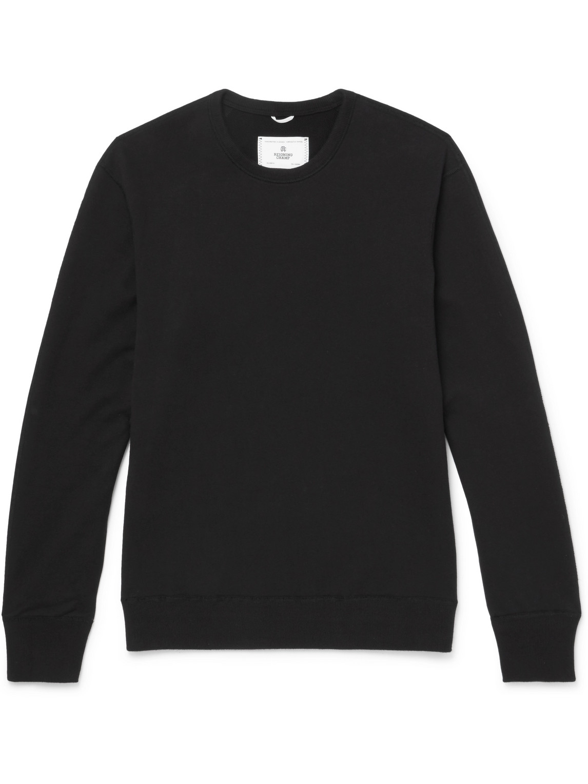 Reigning Champ Slim-fit Loopback Cotton-jersey Sweatshirt In Black