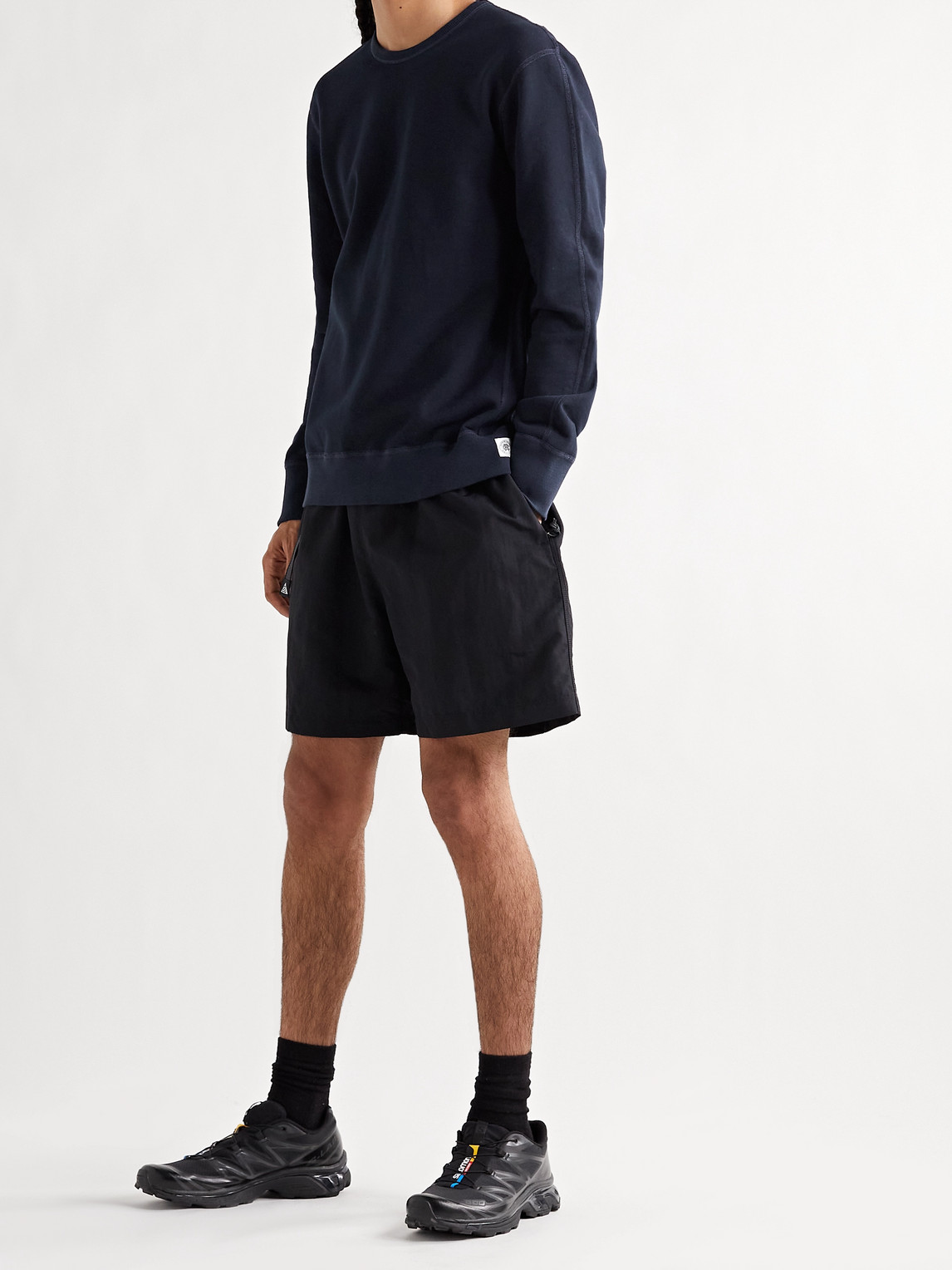 Shop Reigning Champ Loopback Cotton-jersey Sweatshirt In Blue