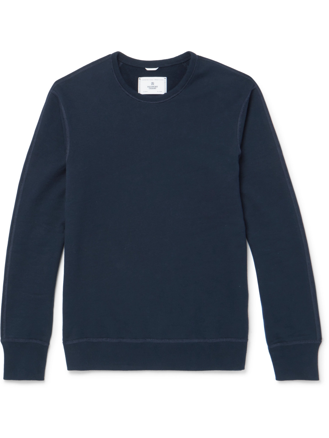 Reigning Champ Loopback Cotton-jersey Sweatshirt In Blue