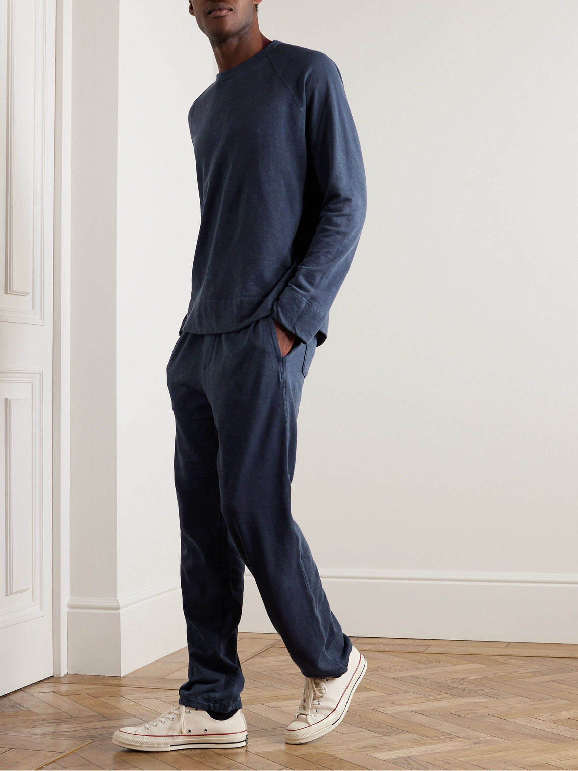 JAMES PERSE LOOPBACK SUPIMA COTTON-JERSEY SWEATSHIRT