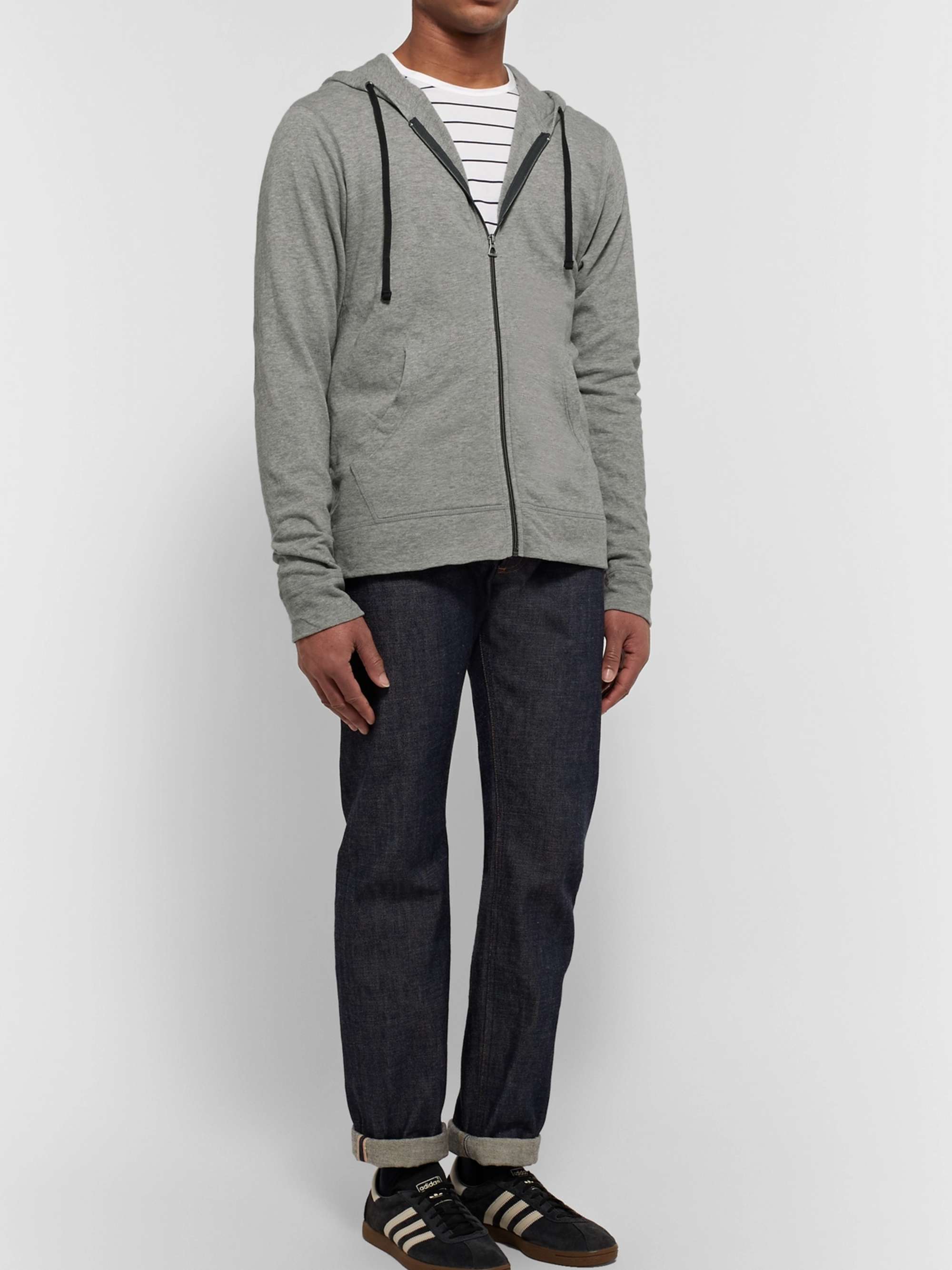 JAMES PERSE Supima Cotton-Jersey Zip-Up Hoodie