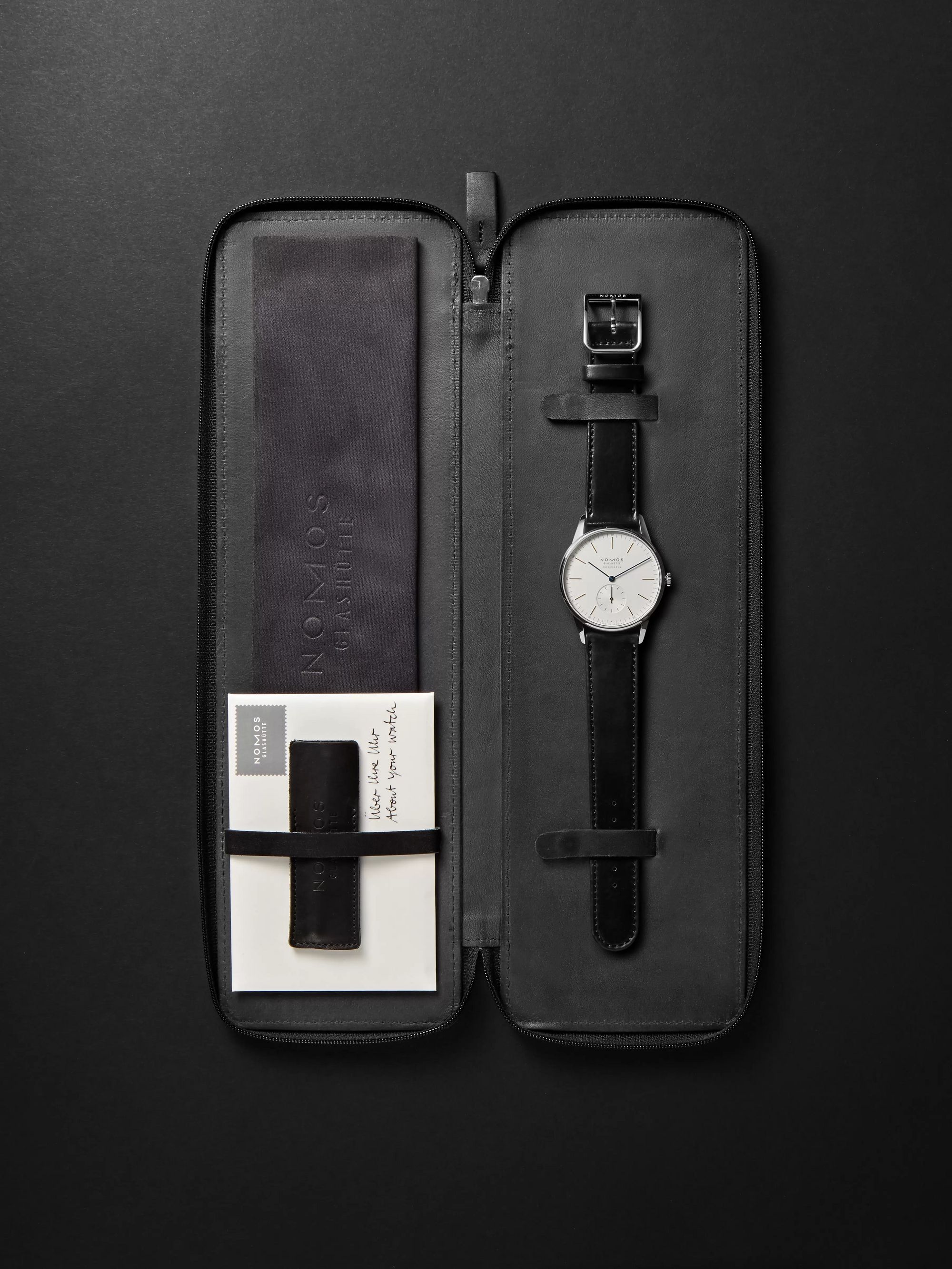 NOMOS GLASHÜTTE At Work Orion Neomatik Automatic 39mm Stainless Steel and Leather Watch, Ref. No. 340
