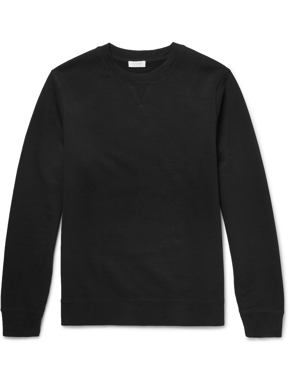 Sunspel Cotton Loopback Sweatshirt In Black