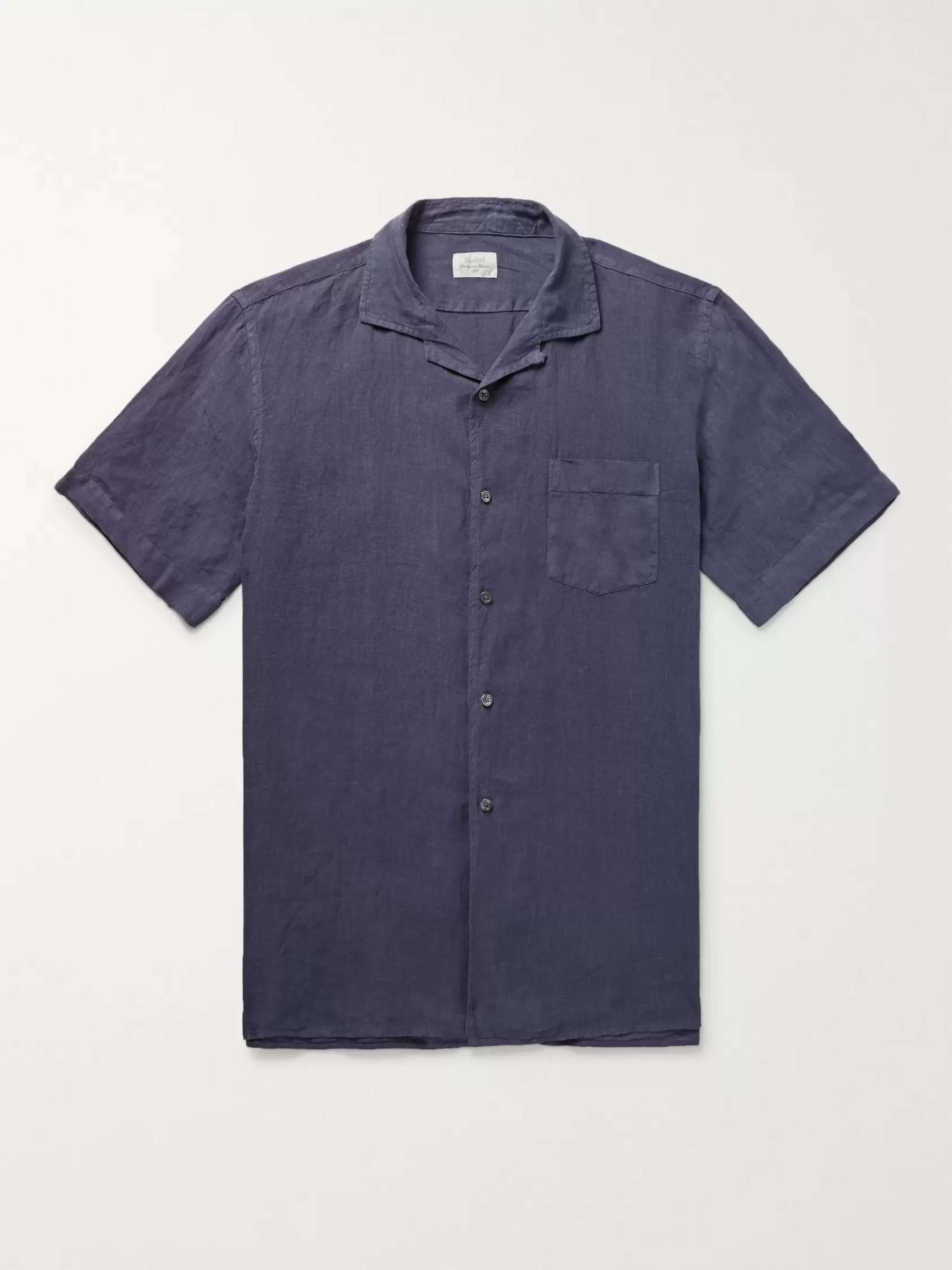 HARTFORD Camp-Collar Linen Shirt