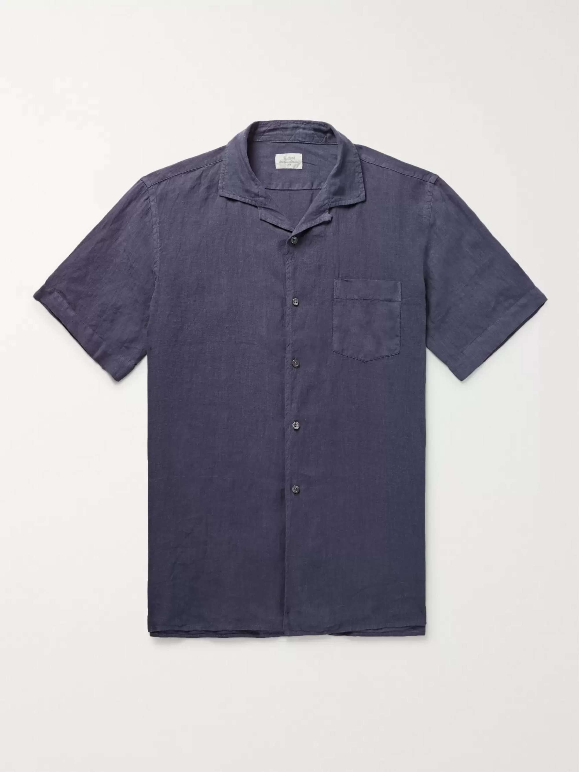 Camp-Collar Linen Shirt