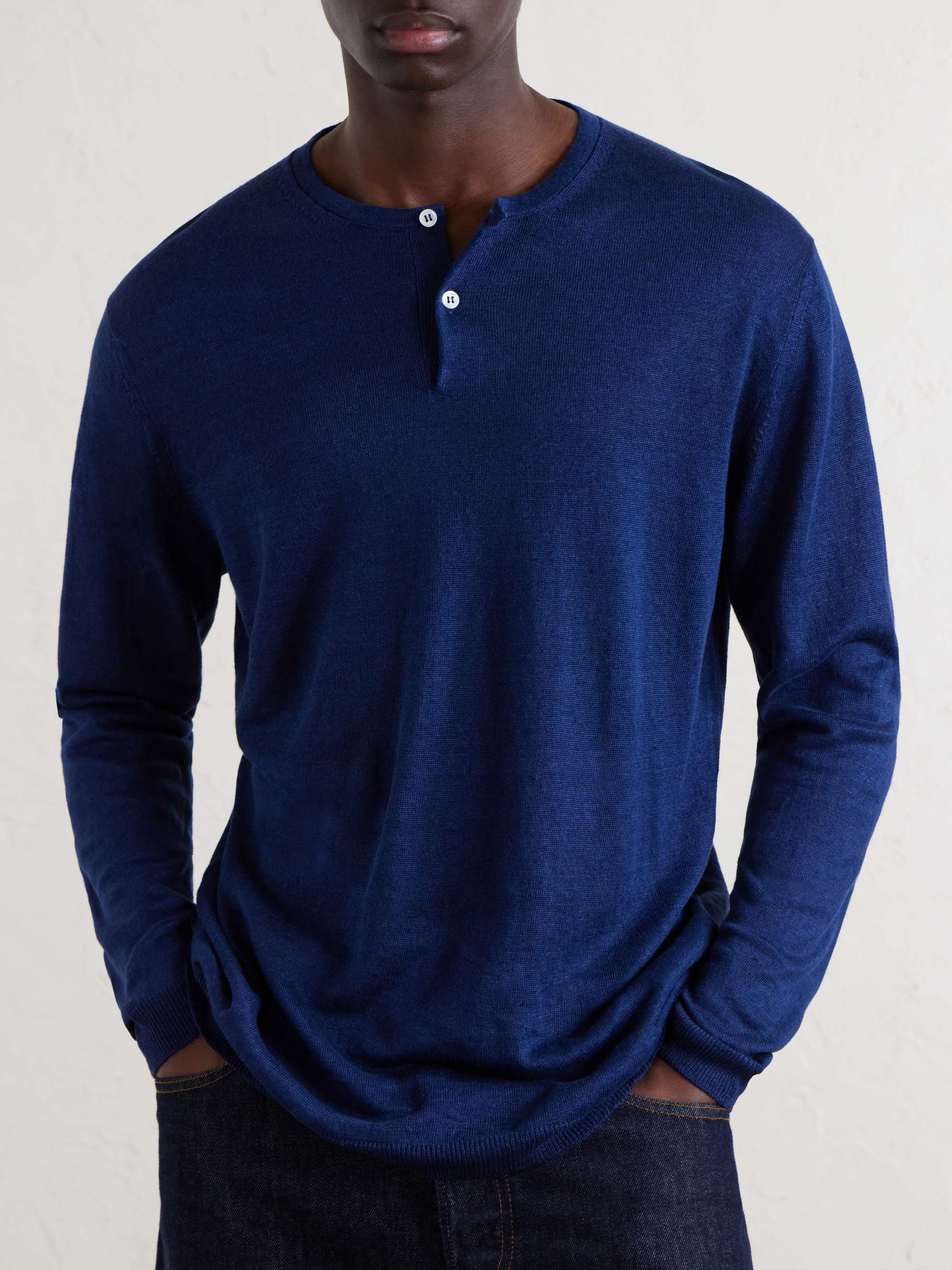ANDERSON & SHEPPARD Linen Henley T-Shirt