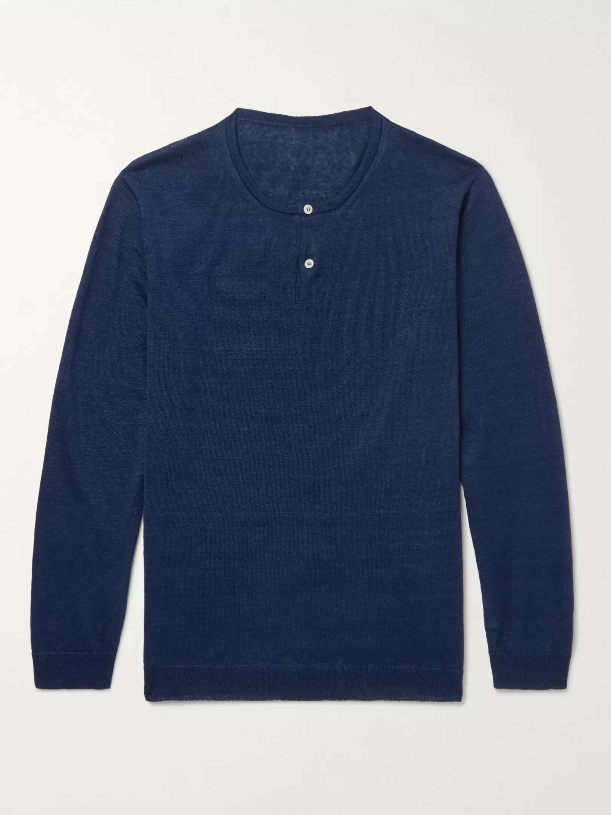 ANDERSON & SHEPPARD Linen Henley T-Shirt