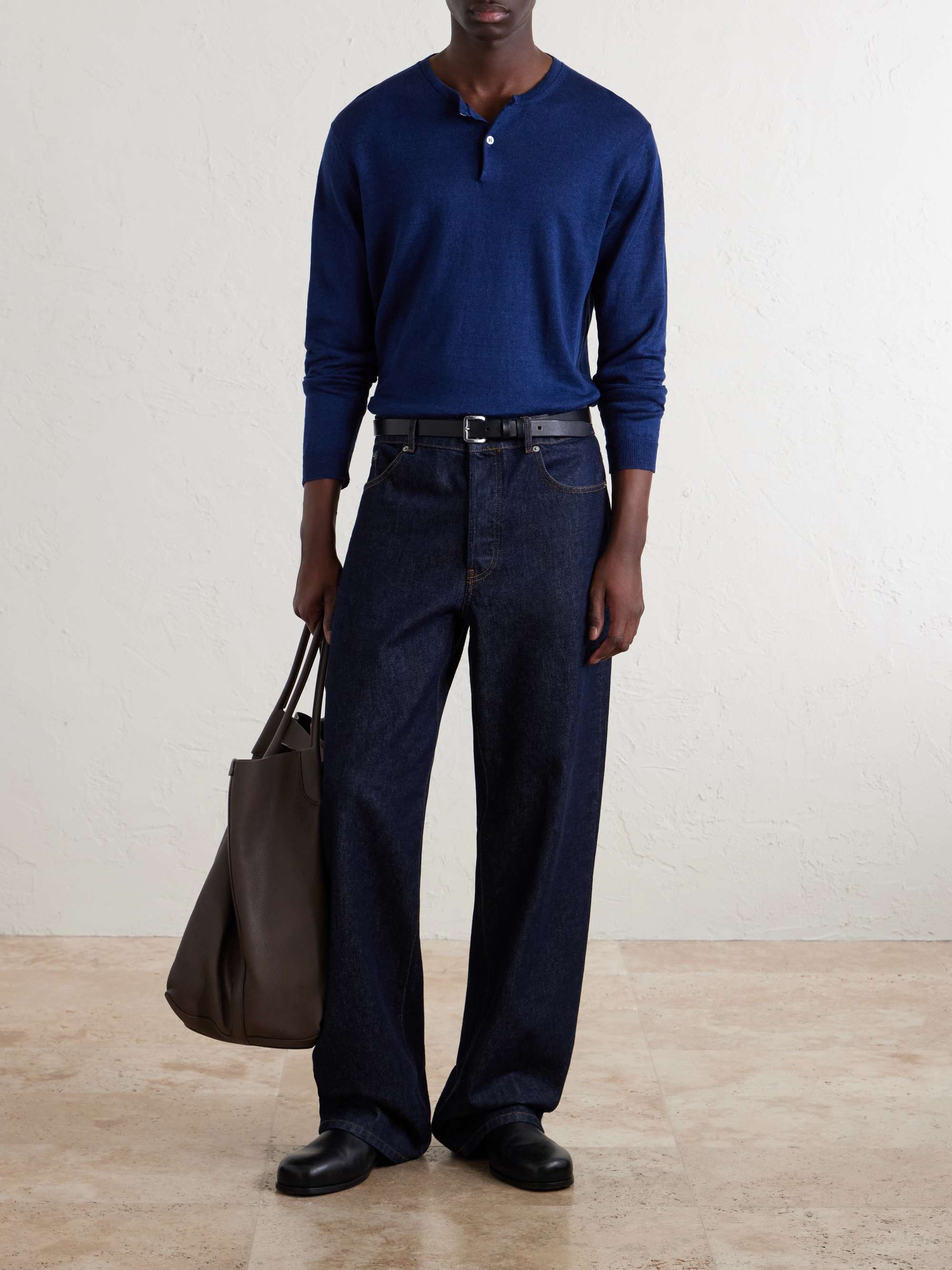 ANDERSON & SHEPPARD Linen Henley T-Shirt