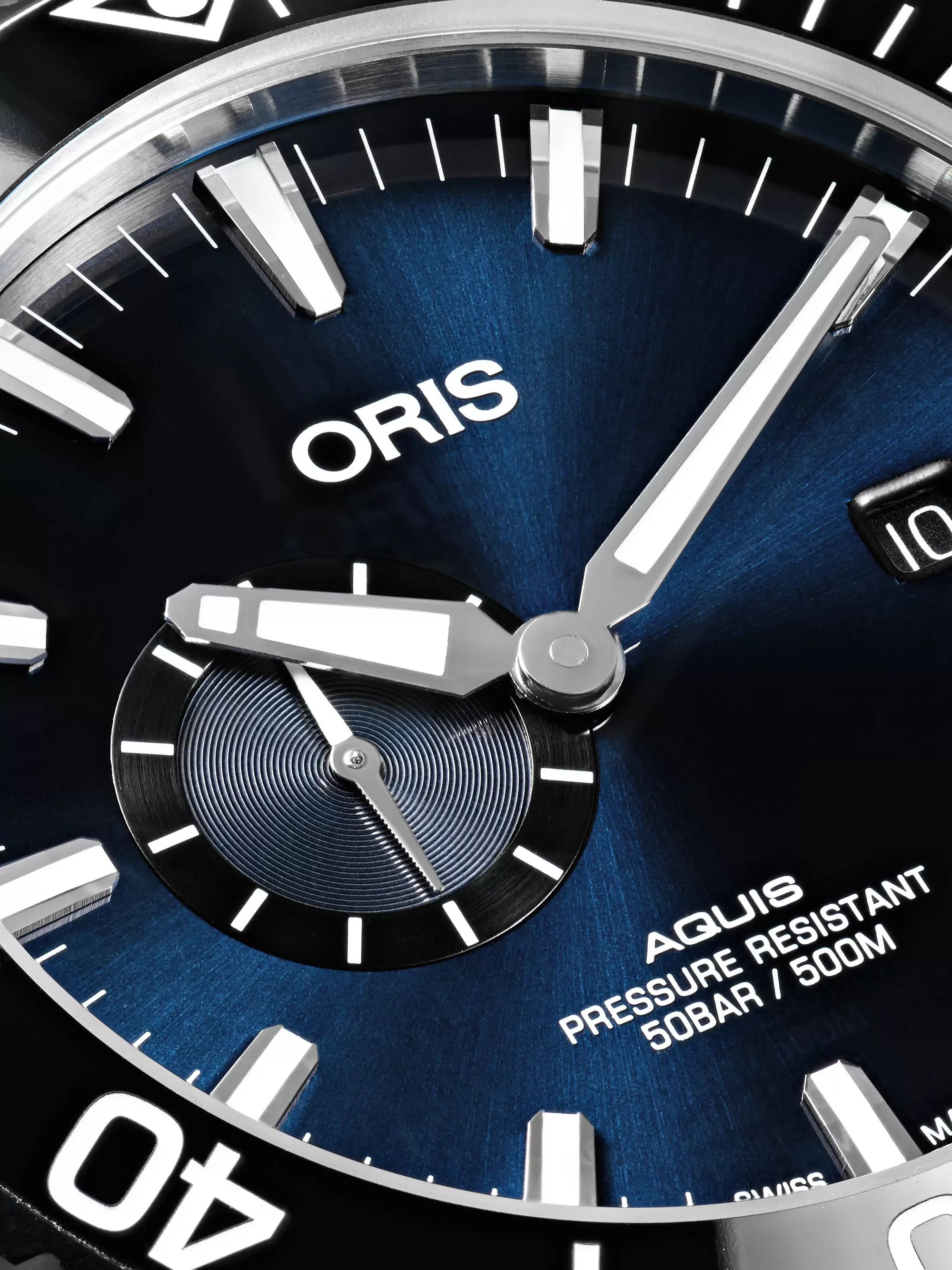 ORIS Aquis Small Second Date Automatic 45.5mm Stainless Steel Watch, Ref. No. 01 743 7733 4135-07 8 24 05PEB