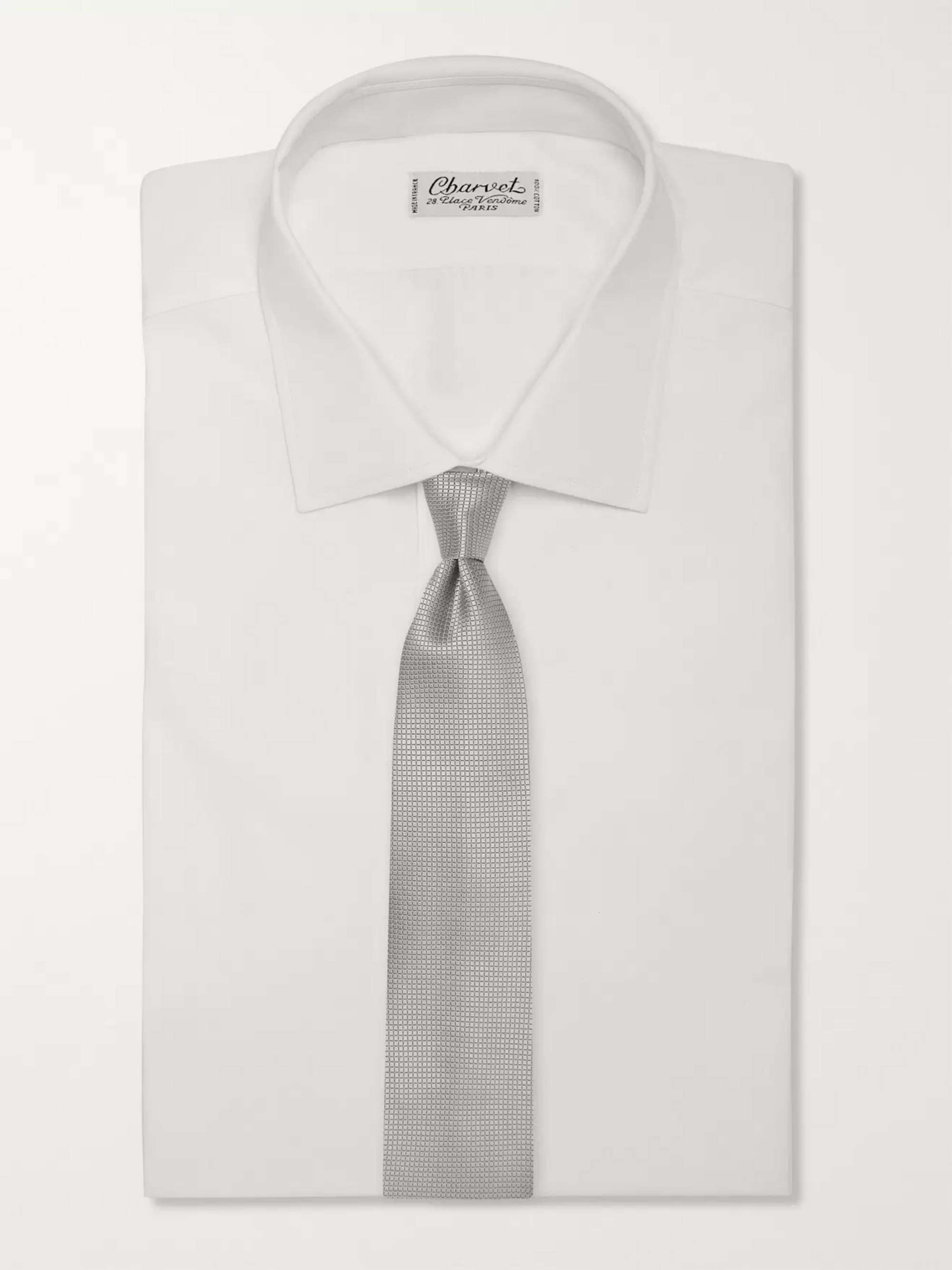 ZEGNA 8cm Textured-Silk Tie