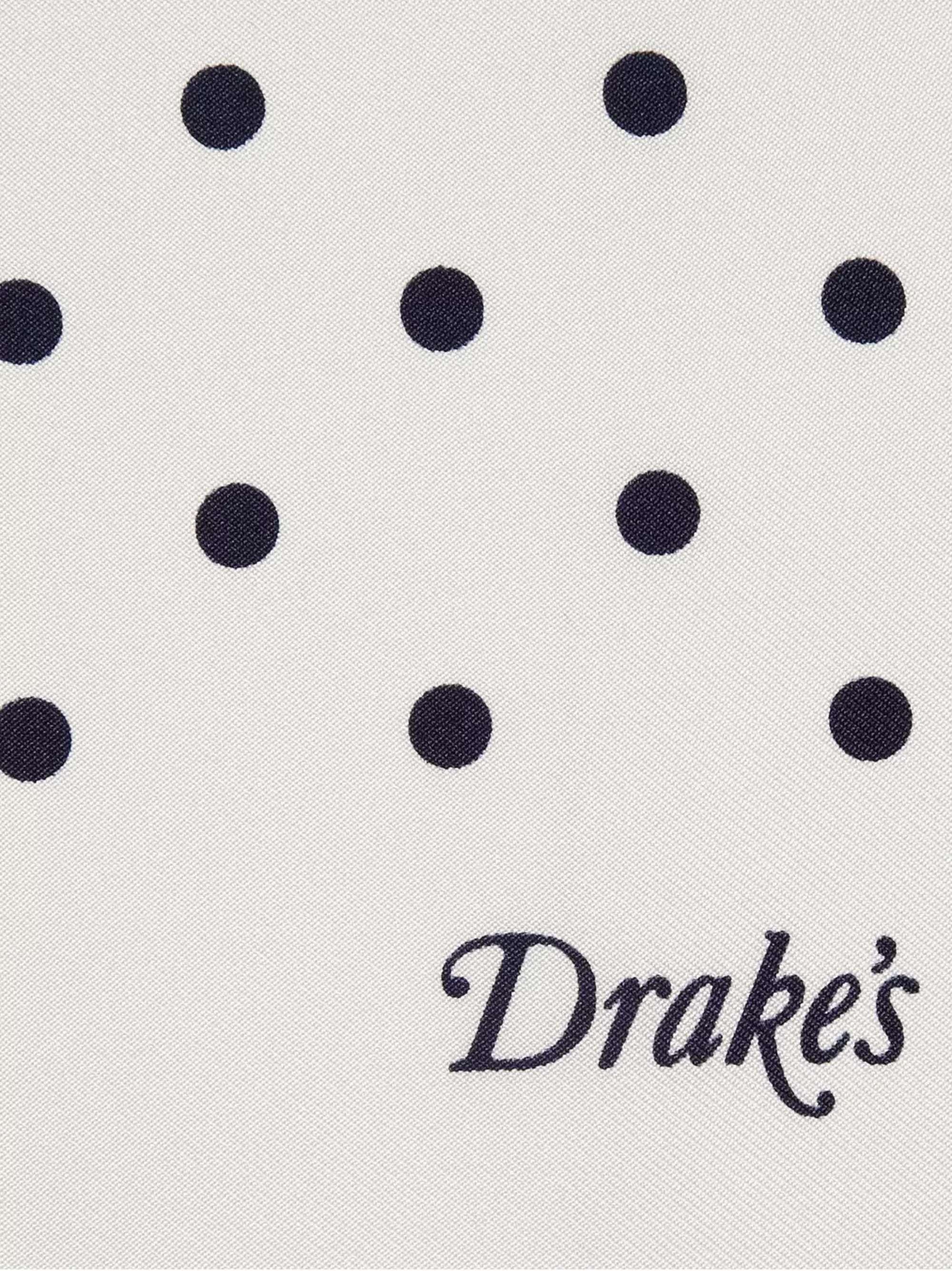 DRAKE'S Polka-Dot Silk Pocket Square