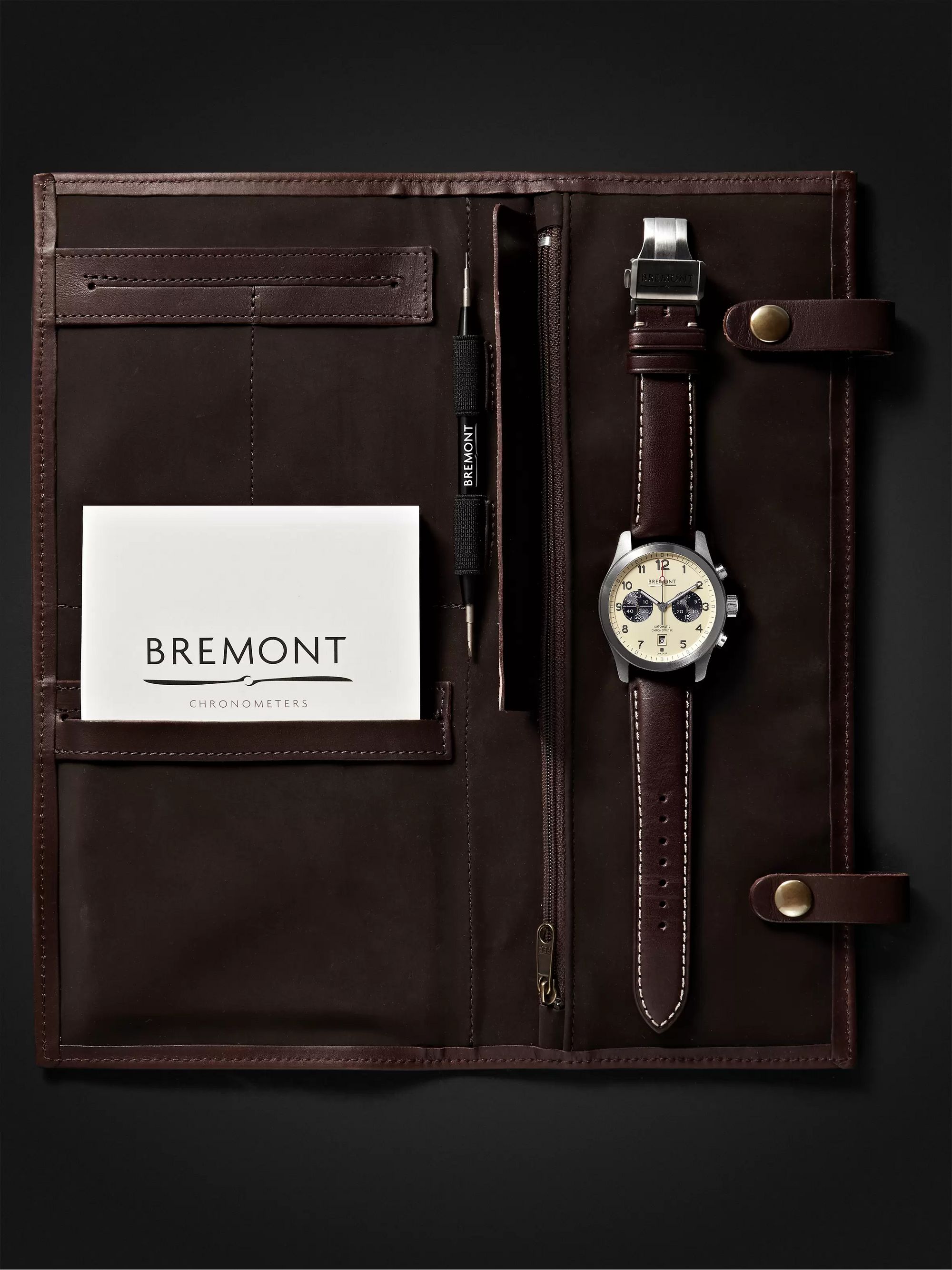 BREMONT ALT1-C/CR Automatic Chronograph 43mm Stainless Steel and Leather Watch, Ref. No. ALT1-C/CR