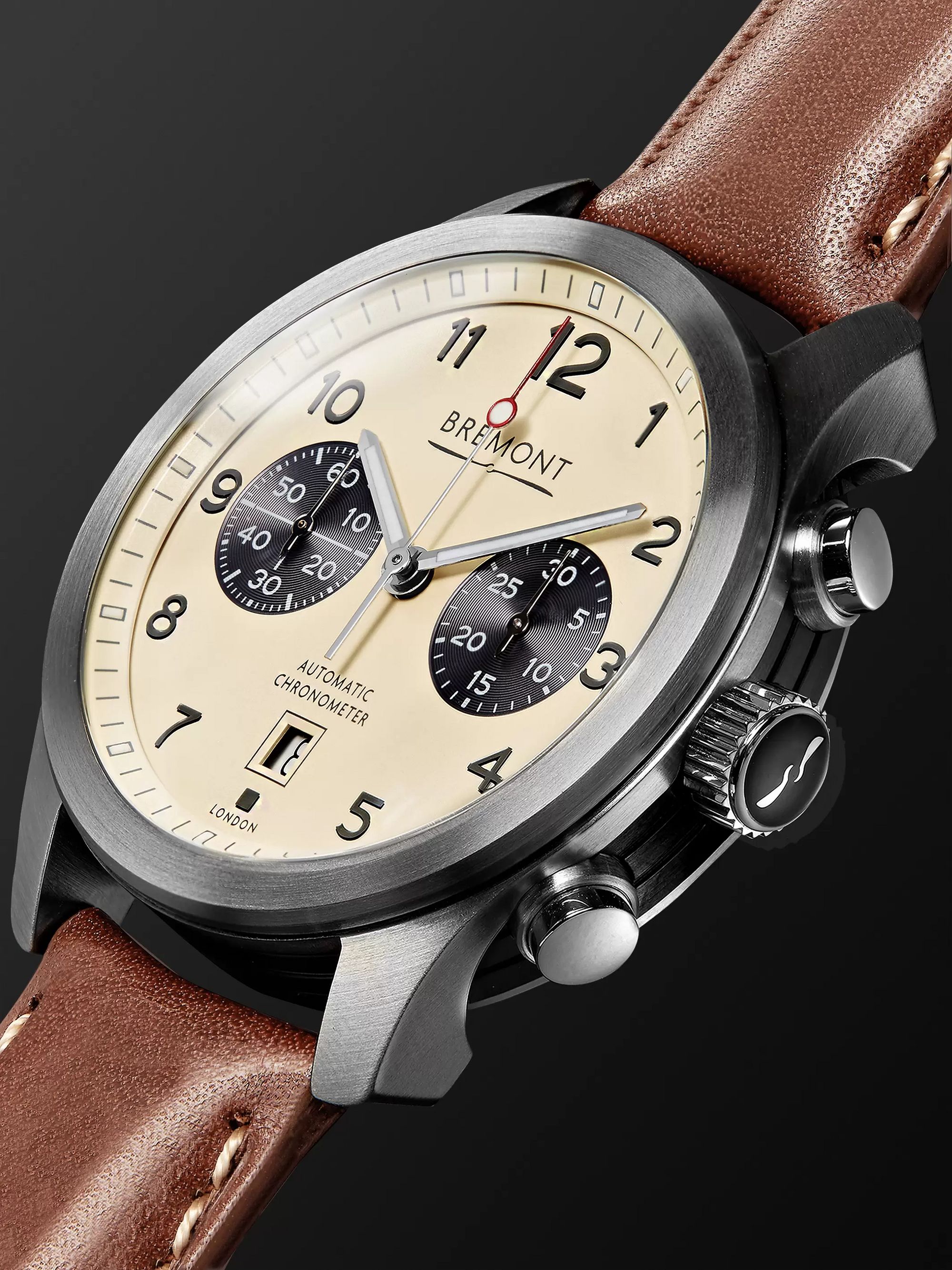 BREMONT ALT1-C/CR Automatic Chronograph 43mm Stainless Steel and Leather Watch, Ref. No. ALT1-C/CR