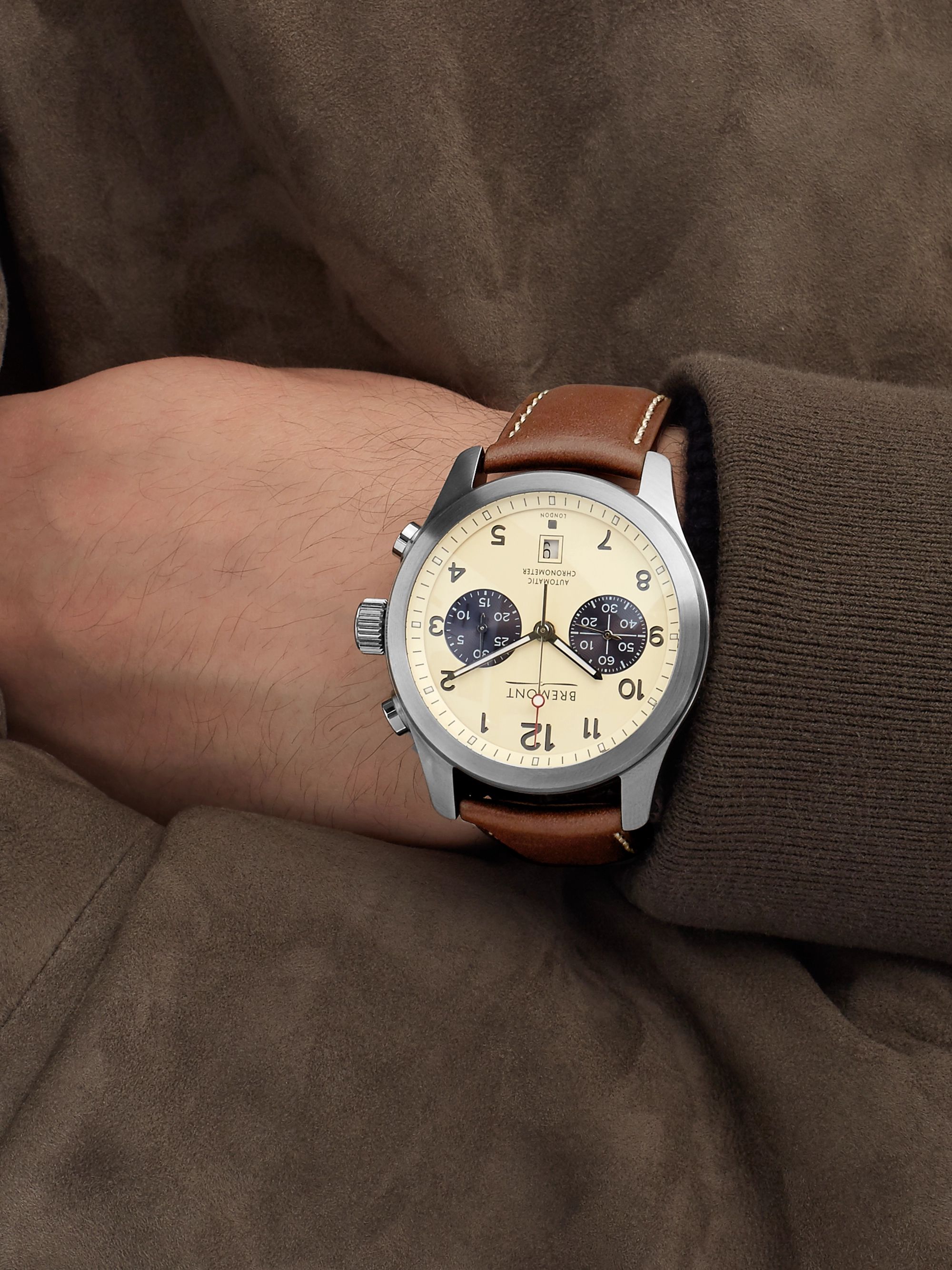 BREMONT ALT1-C/CR Automatic Chronograph 43mm Stainless Steel and Leather Watch, Ref. No. ALT1-C/CR