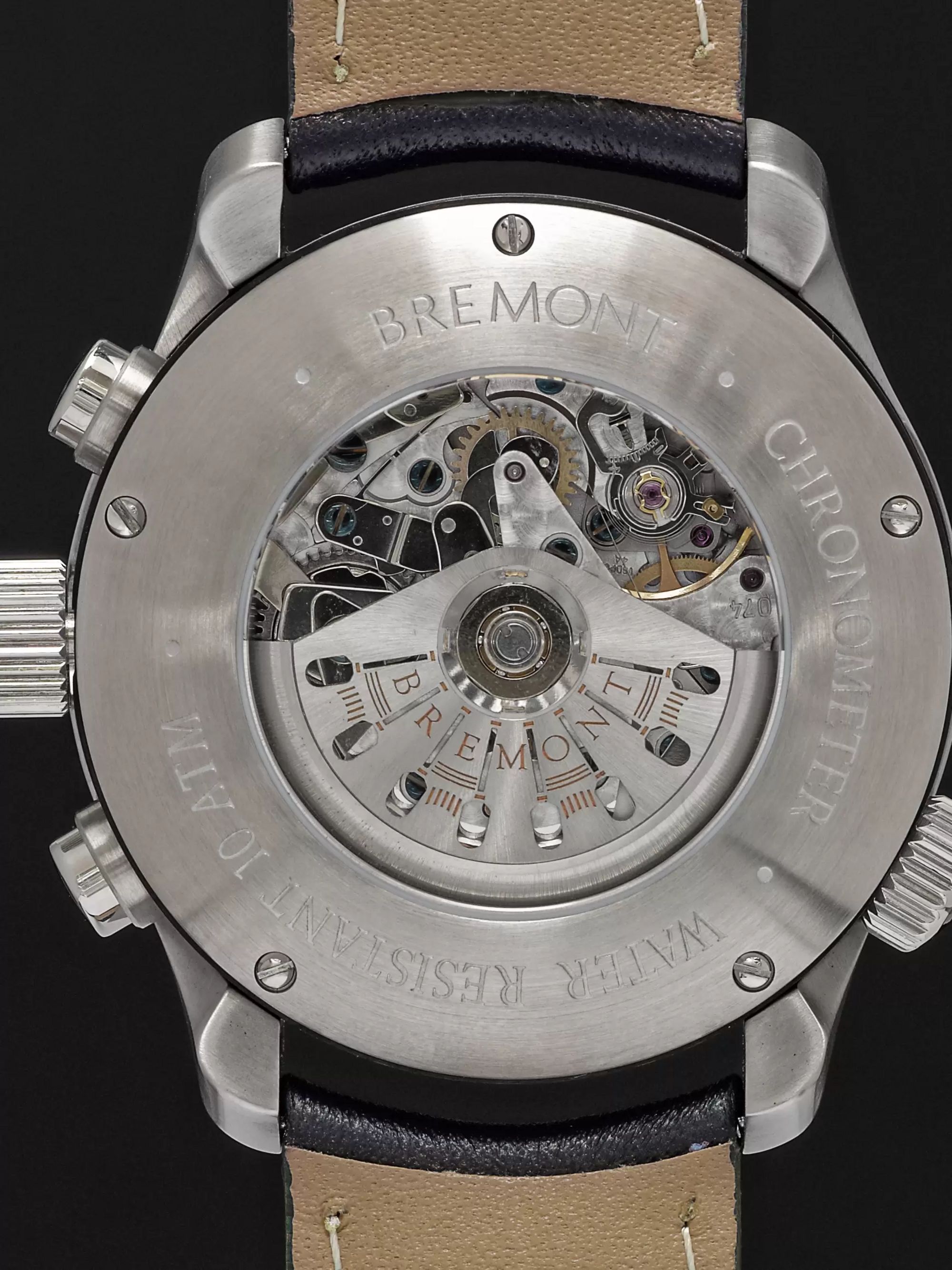 BREMONT ALT1-B Automatic GMT Chronograph 43mm Stainless Steel and Leather Watch, Ref. ALT1-B-R-S