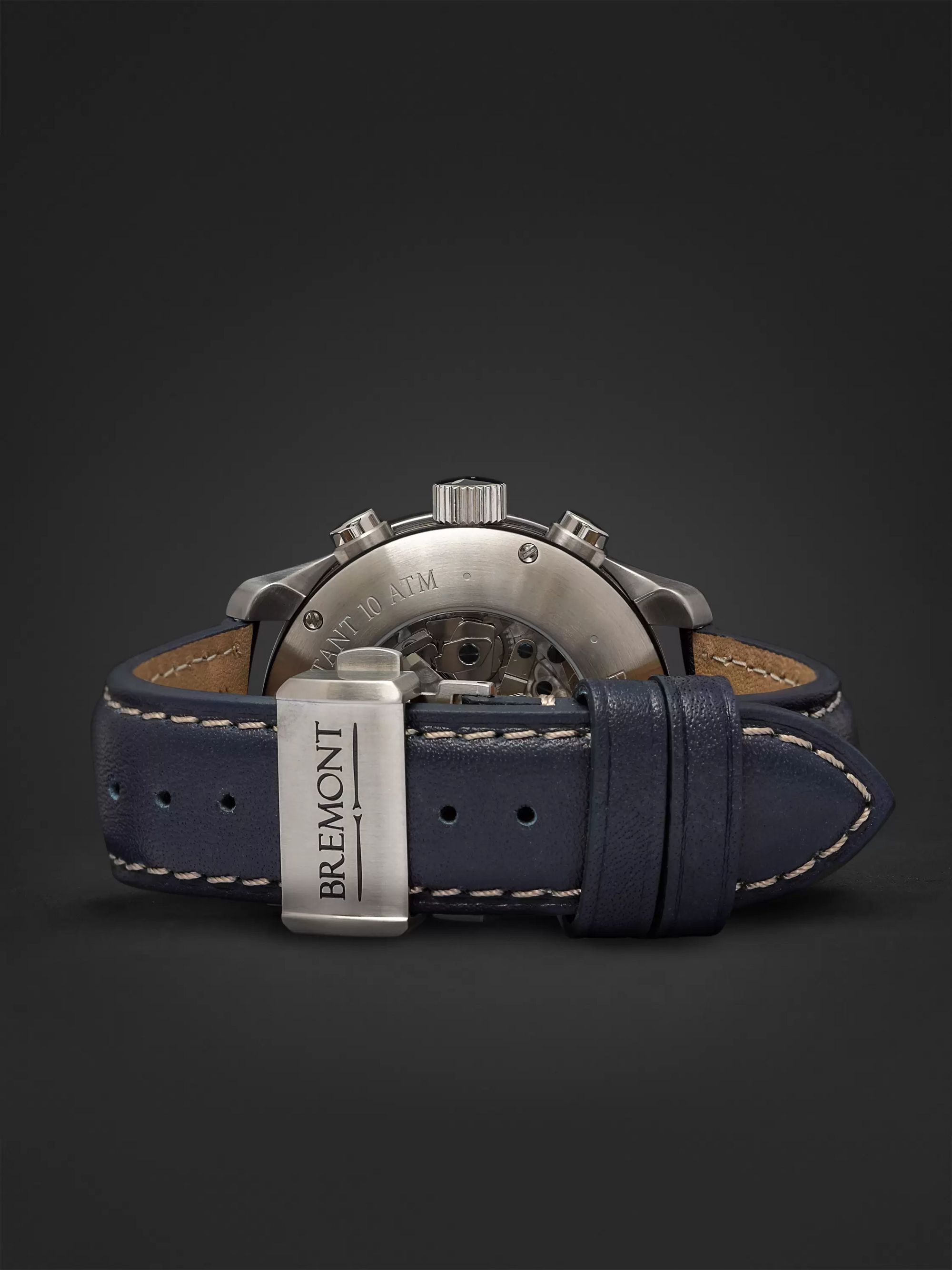 BREMONT ALT1-B Automatic GMT Chronograph 43mm Stainless Steel and Leather Watch, Ref. ALT1-B-R-S