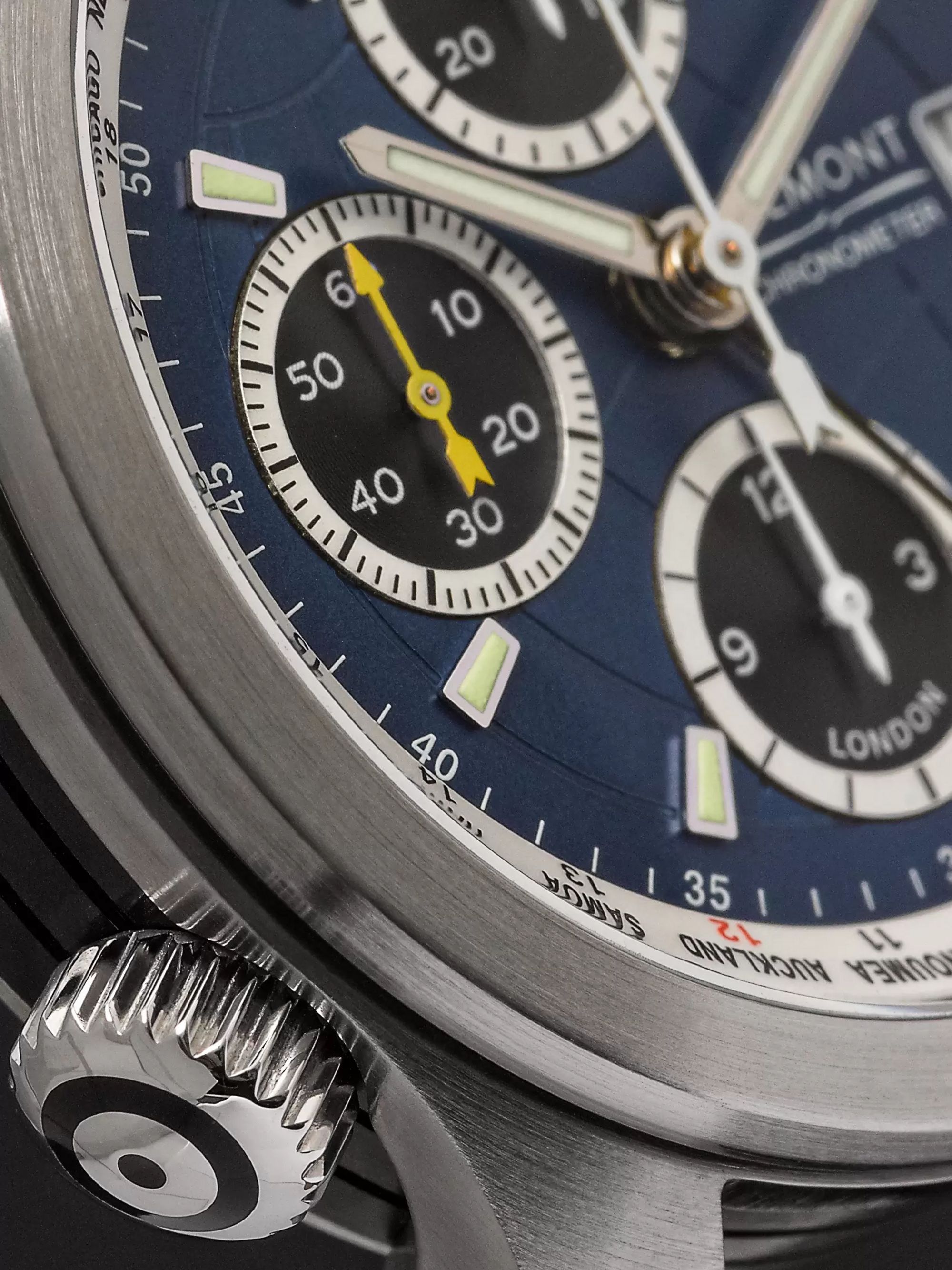 BREMONT ALT1-B Automatic GMT Chronograph 43mm Stainless Steel and Leather Watch, Ref. ALT1-B-R-S