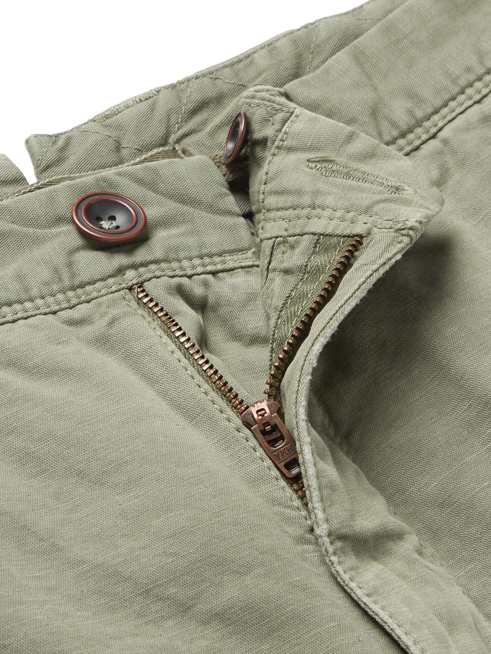 INCOTEX Washed Cotton and Linen-Blend Cargo Shorts