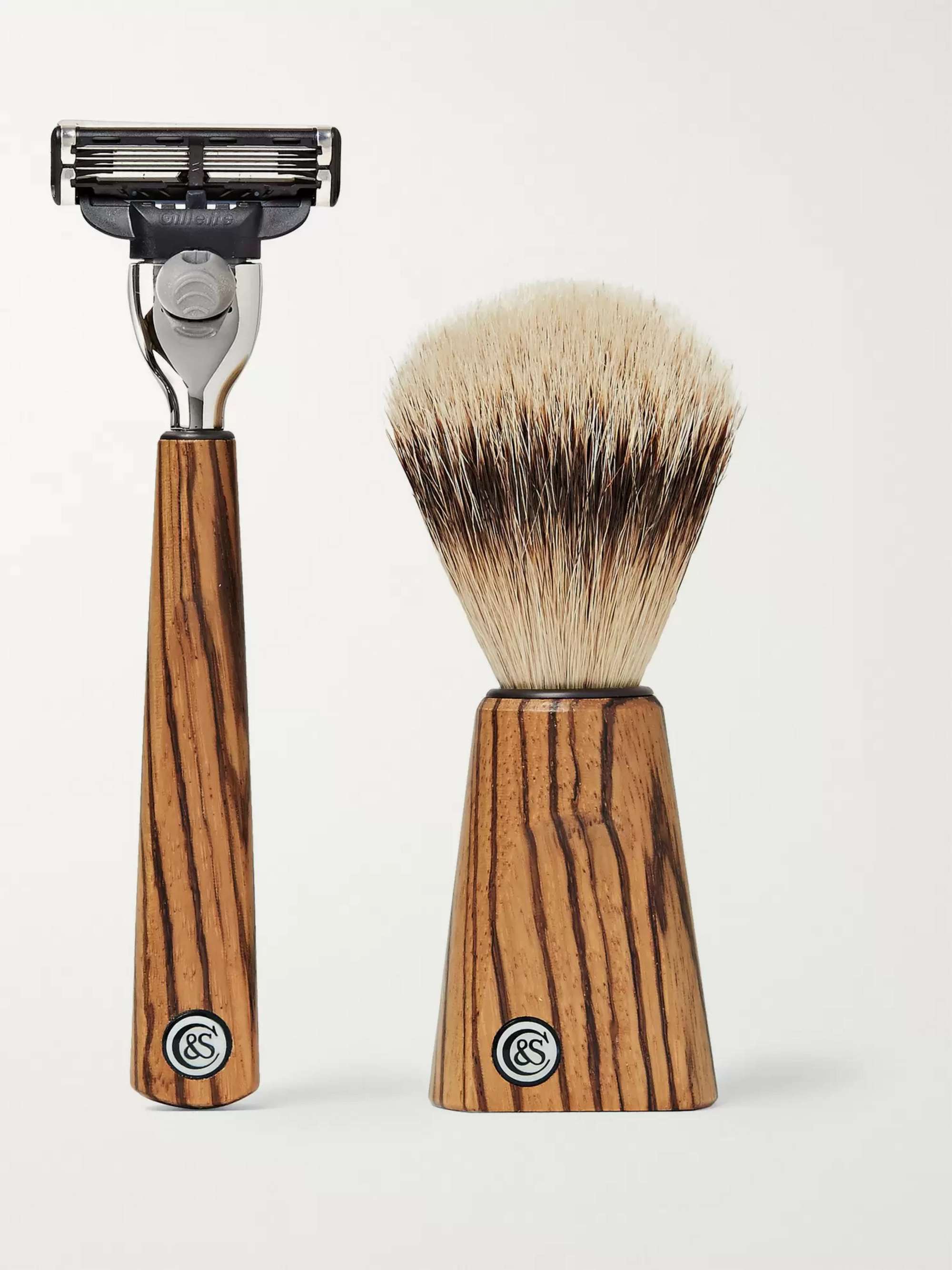 CZECH & SPEAKE Zebrano Wood Shaving Set