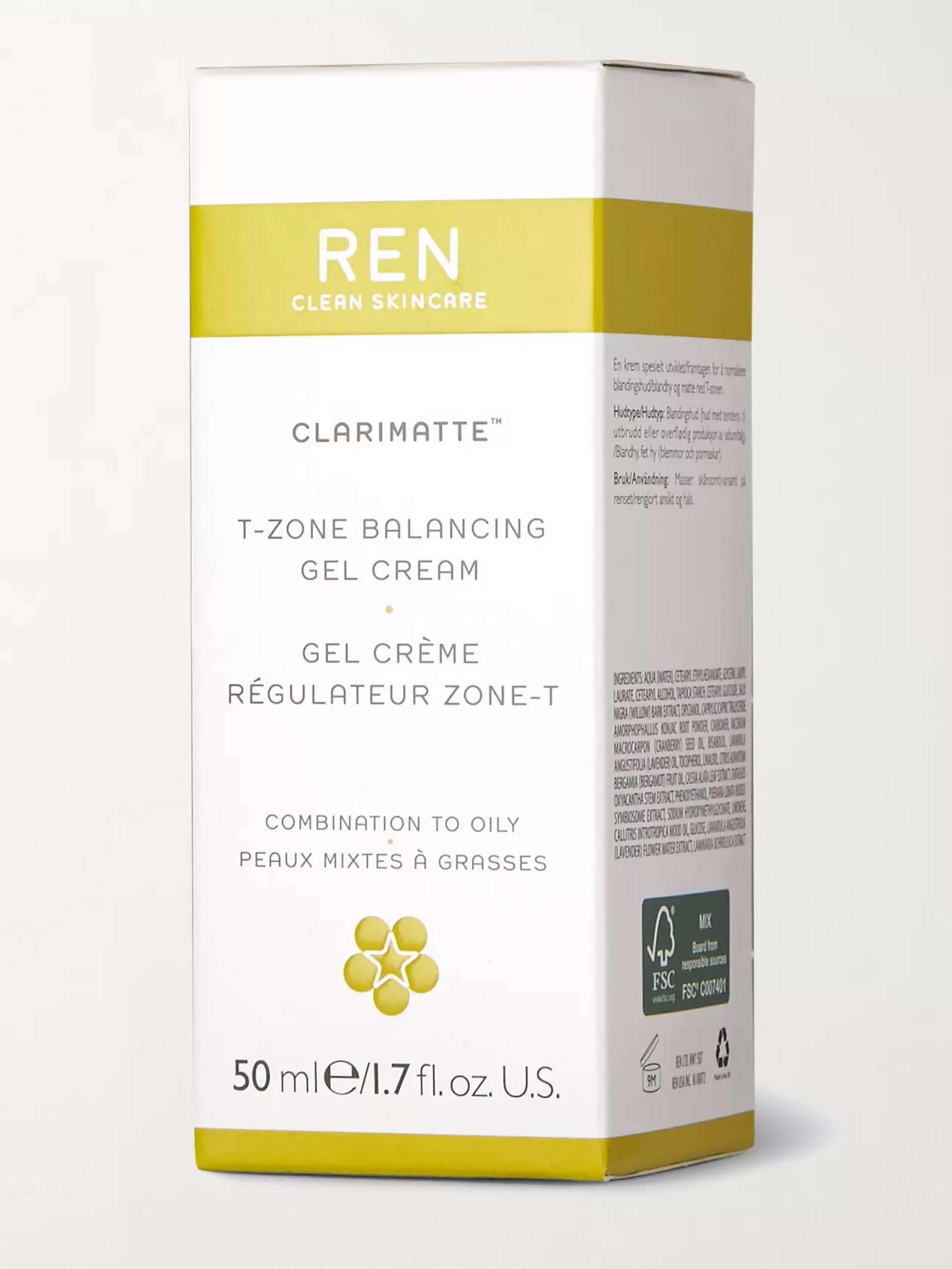 REN CLEAN SKINCARE Clarimatte T-Zone Balancing Gel-Cream, 50ml