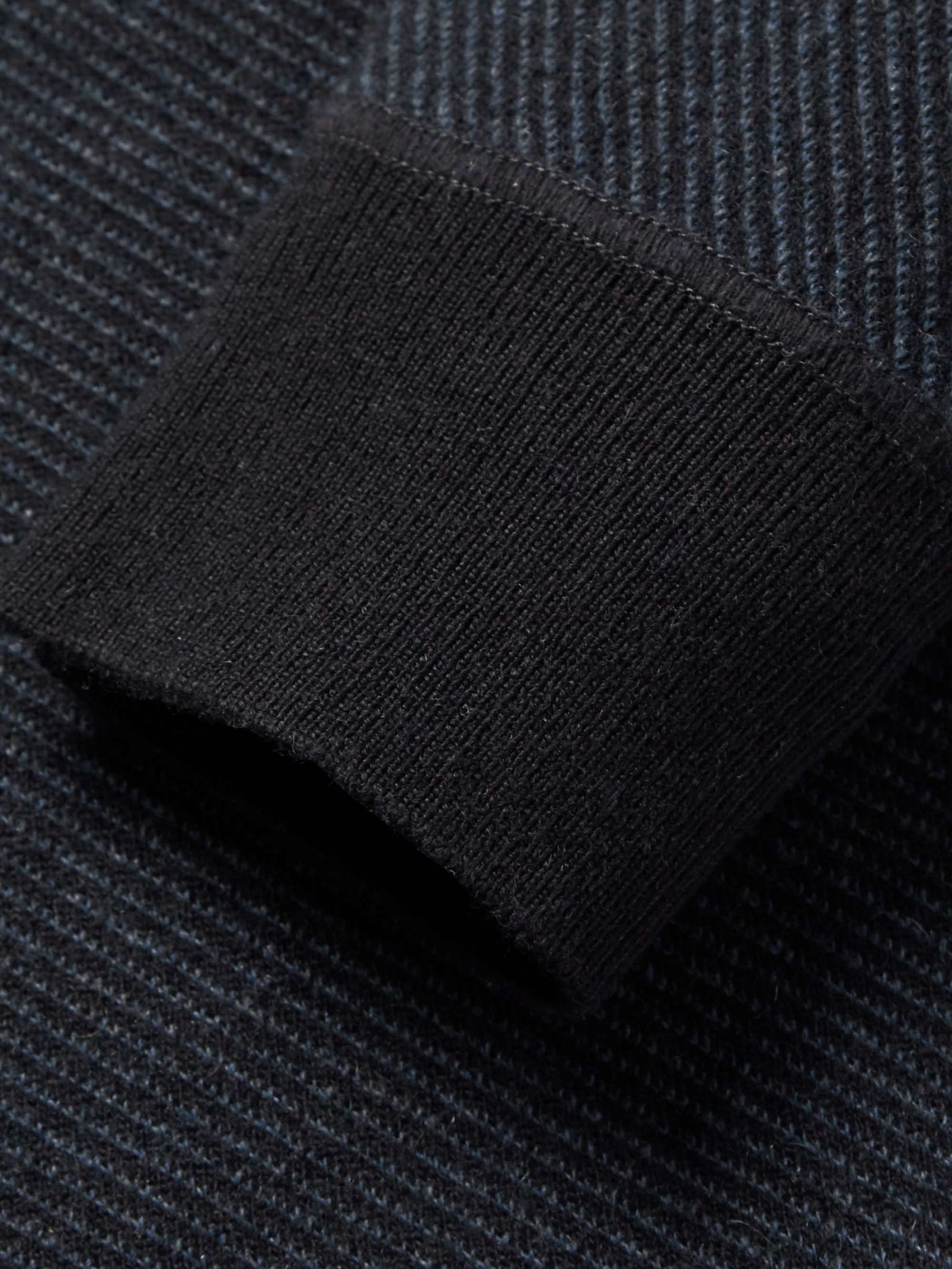 LORO PIANA Roadster Striped Cashmere Half-Zip Sweater