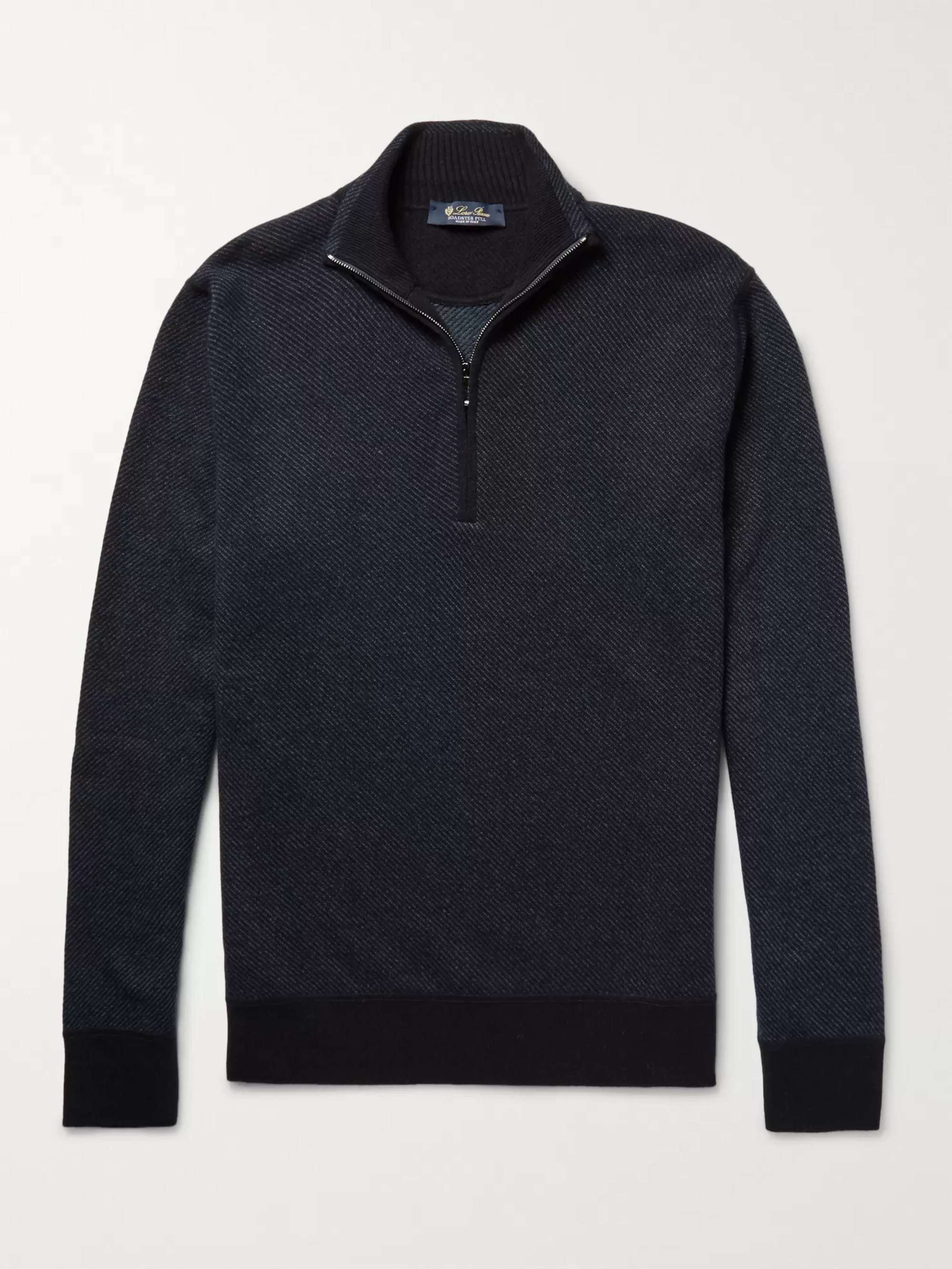 Loro Piana クォータージップ ニット ブラック | myhaven Loro Piana クォータージップ ニット ブラック | myhaven