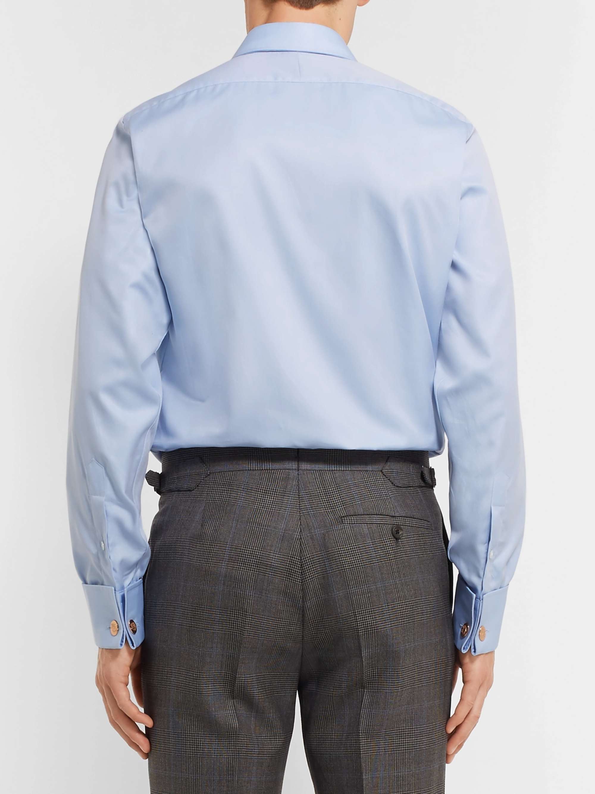 KINGSMAN + Turnbull & Asser Blue Double-Cuff Cotton-Twill Shirt