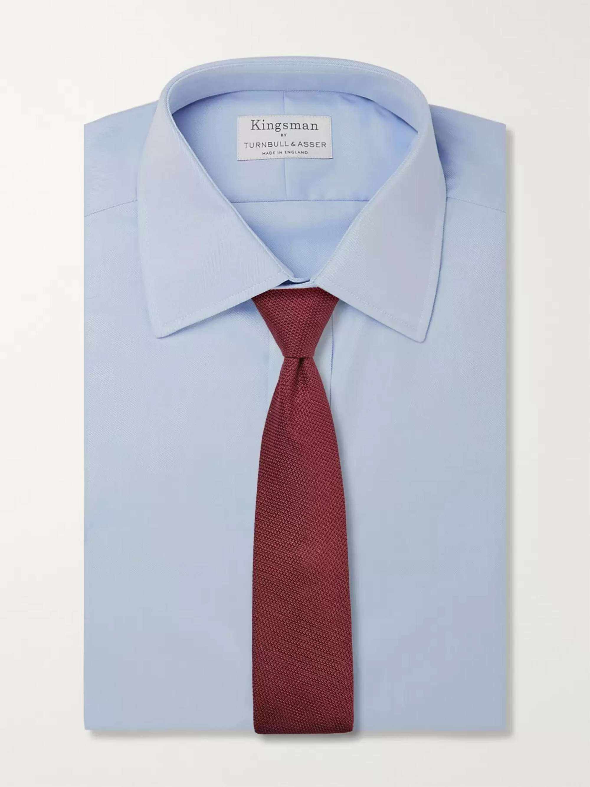 KINGSMAN + Turnbull & Asser Blue Double-Cuff Cotton-Twill Shirt