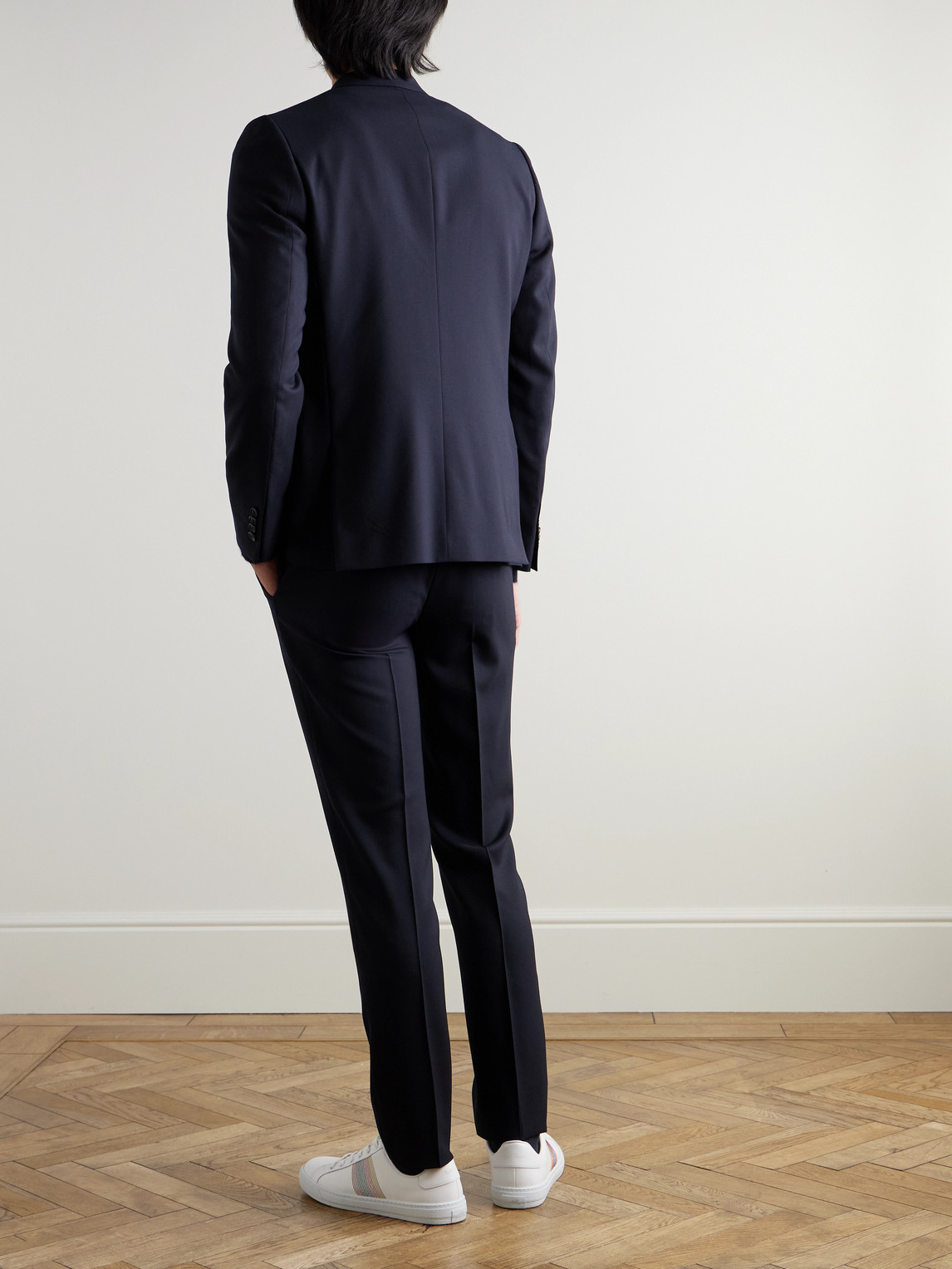 Shop Paul Smith Navy A Suit To Travel In Soho Slim-fit Wool Suit In Blue