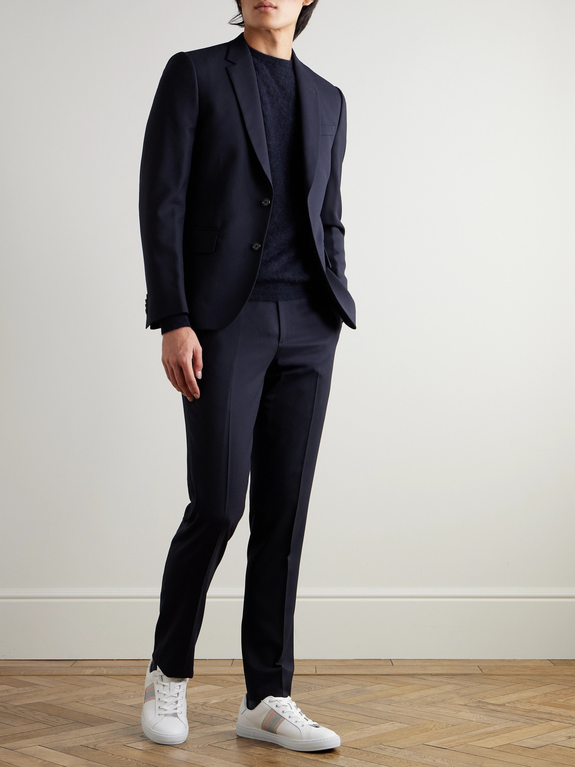 Shop Paul Smith Navy A Suit To Travel In Soho Slim-fit Wool Suit In Blue