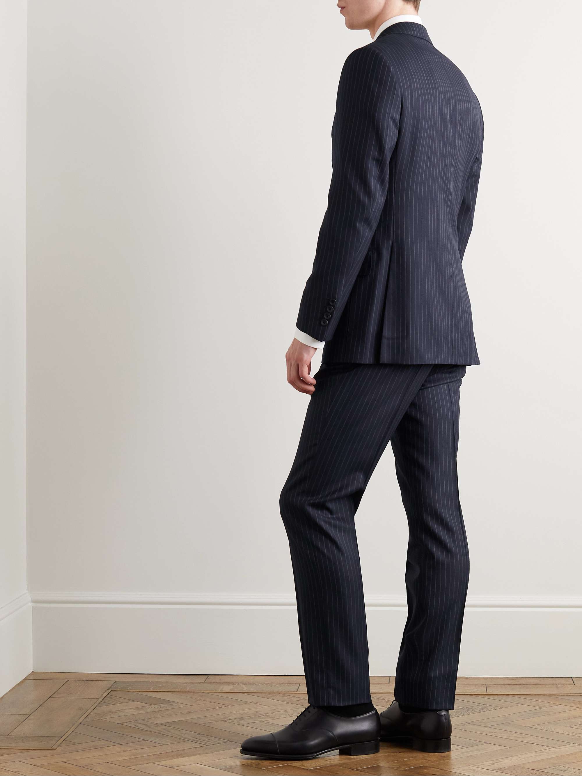 KINGSMAN Harry's Navy Pinstriped Super 120s Wool Suit