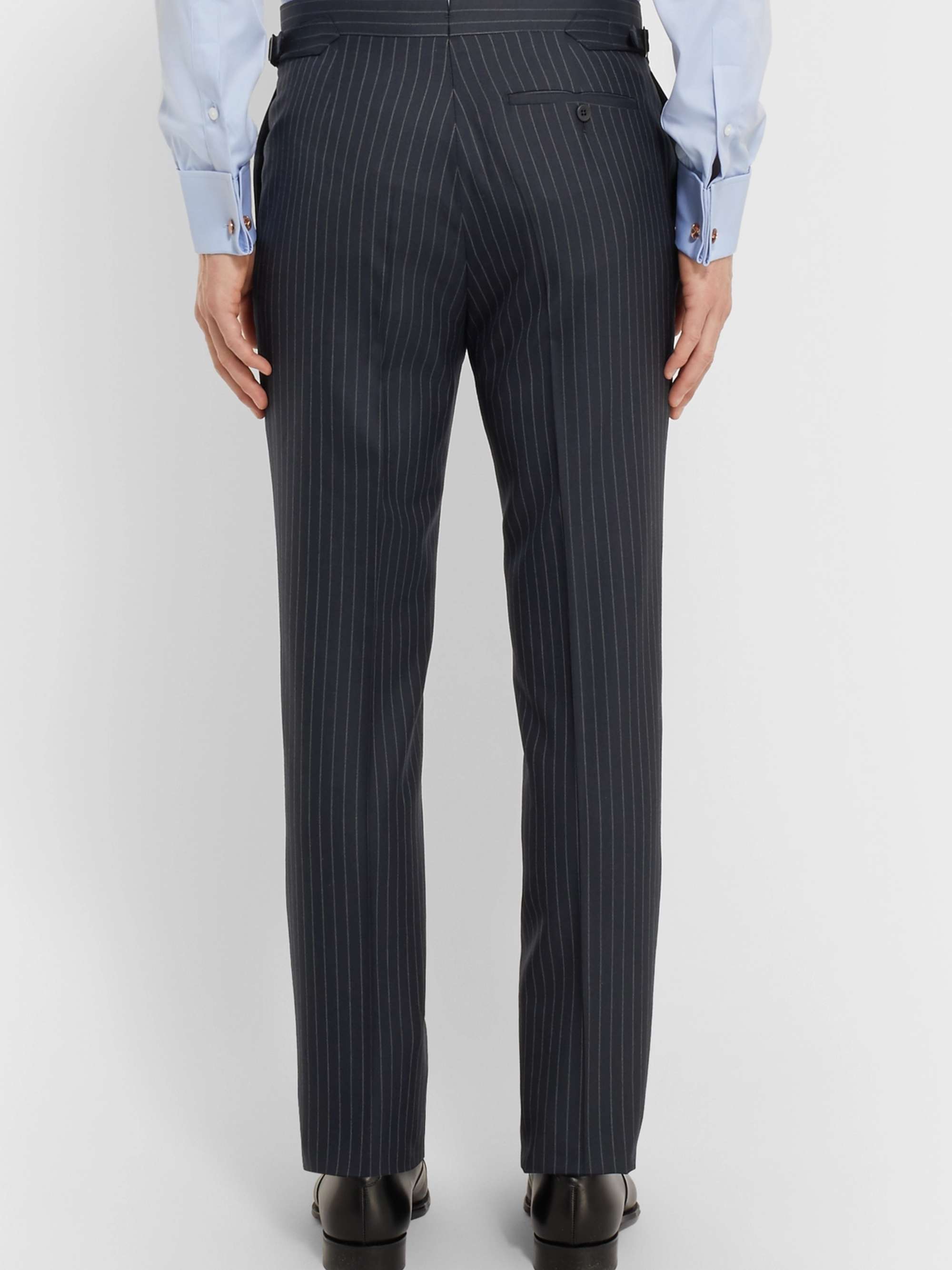 KINGSMAN Harry's Navy Pinstriped Super 120s Wool Suit