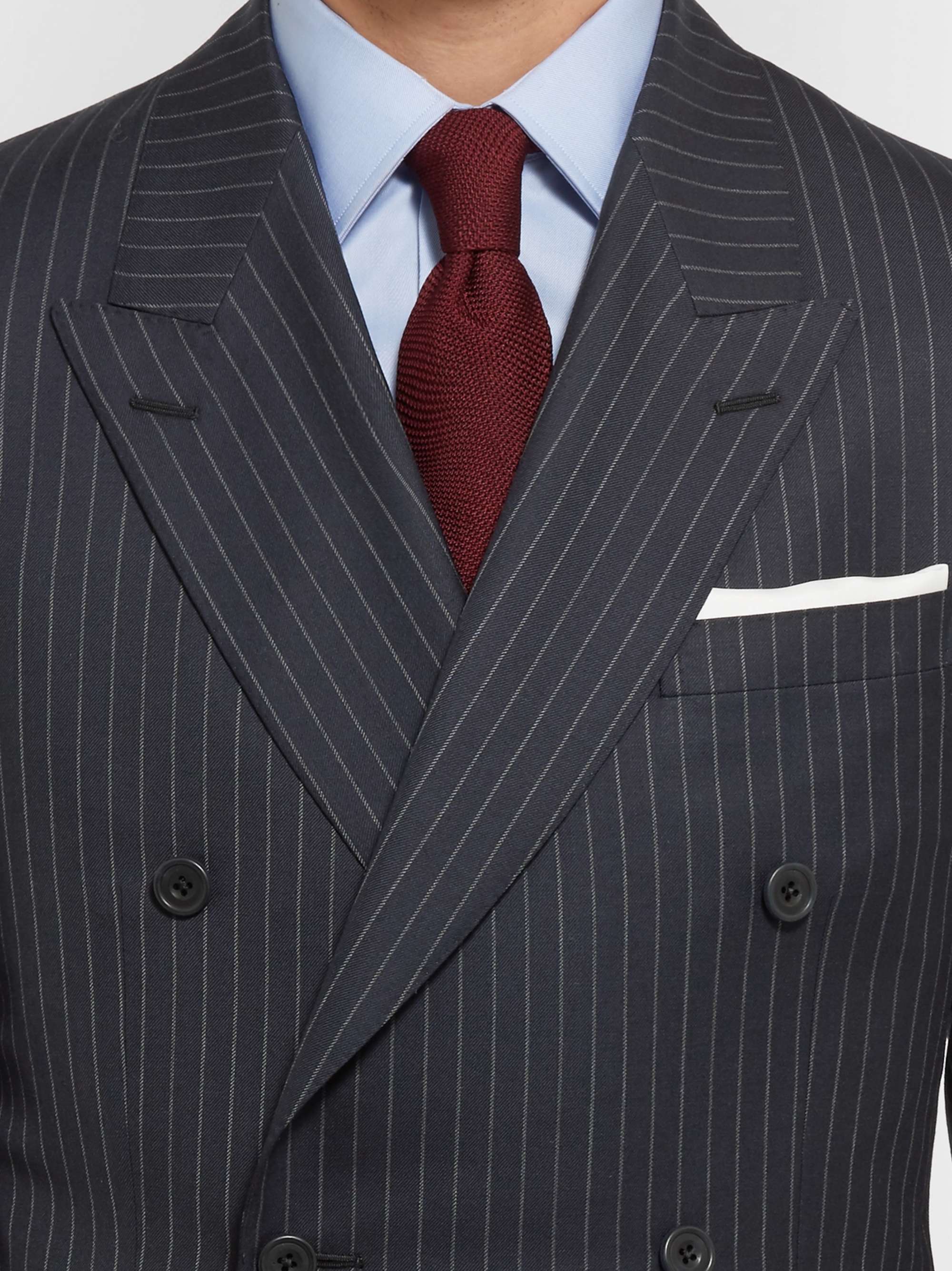 KINGSMAN Harry's Navy Pinstriped Super 120s Wool Suit