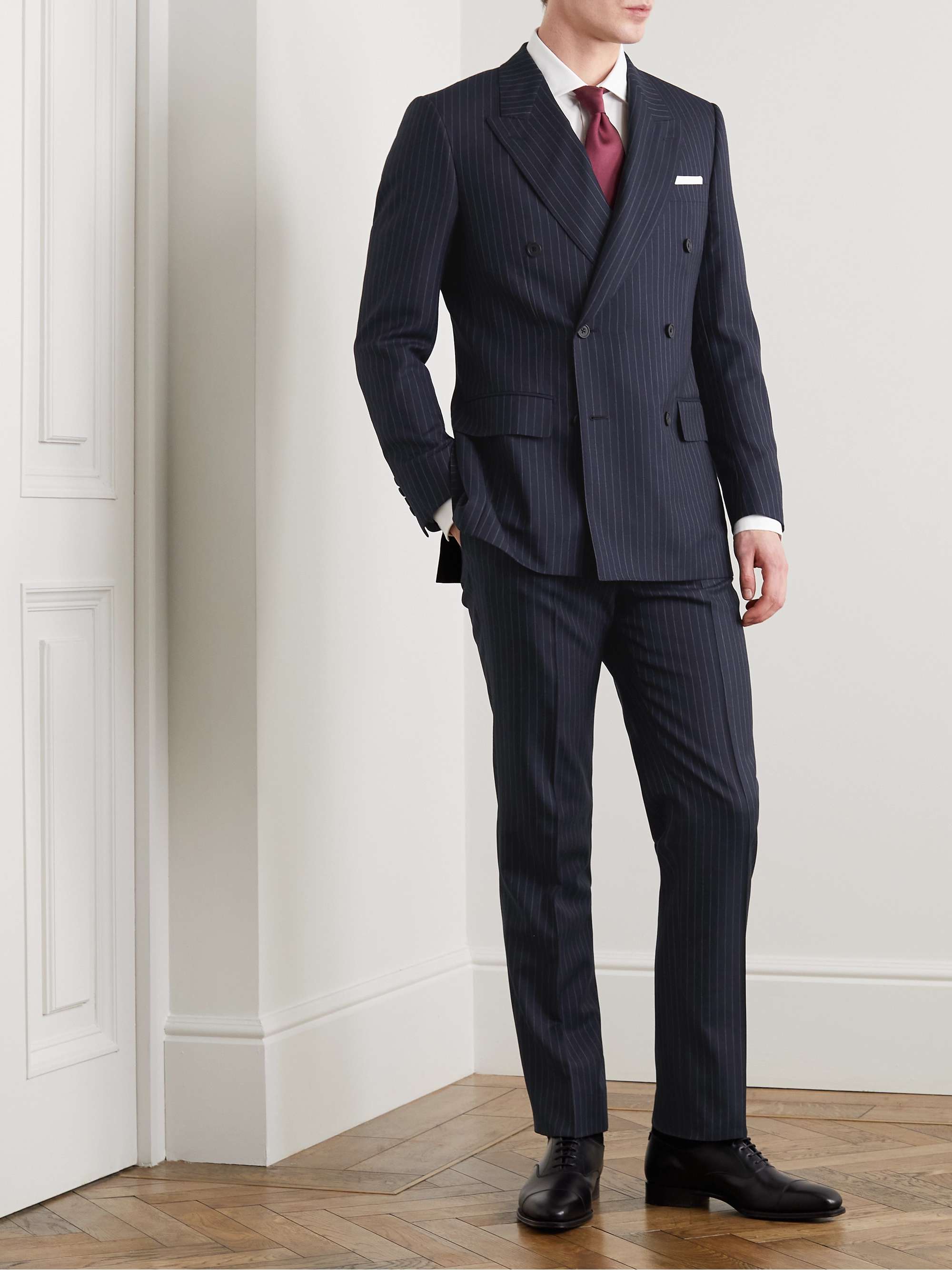 KINGSMAN Harry's Navy Pinstriped Super 120s Wool Suit | MR PORTER