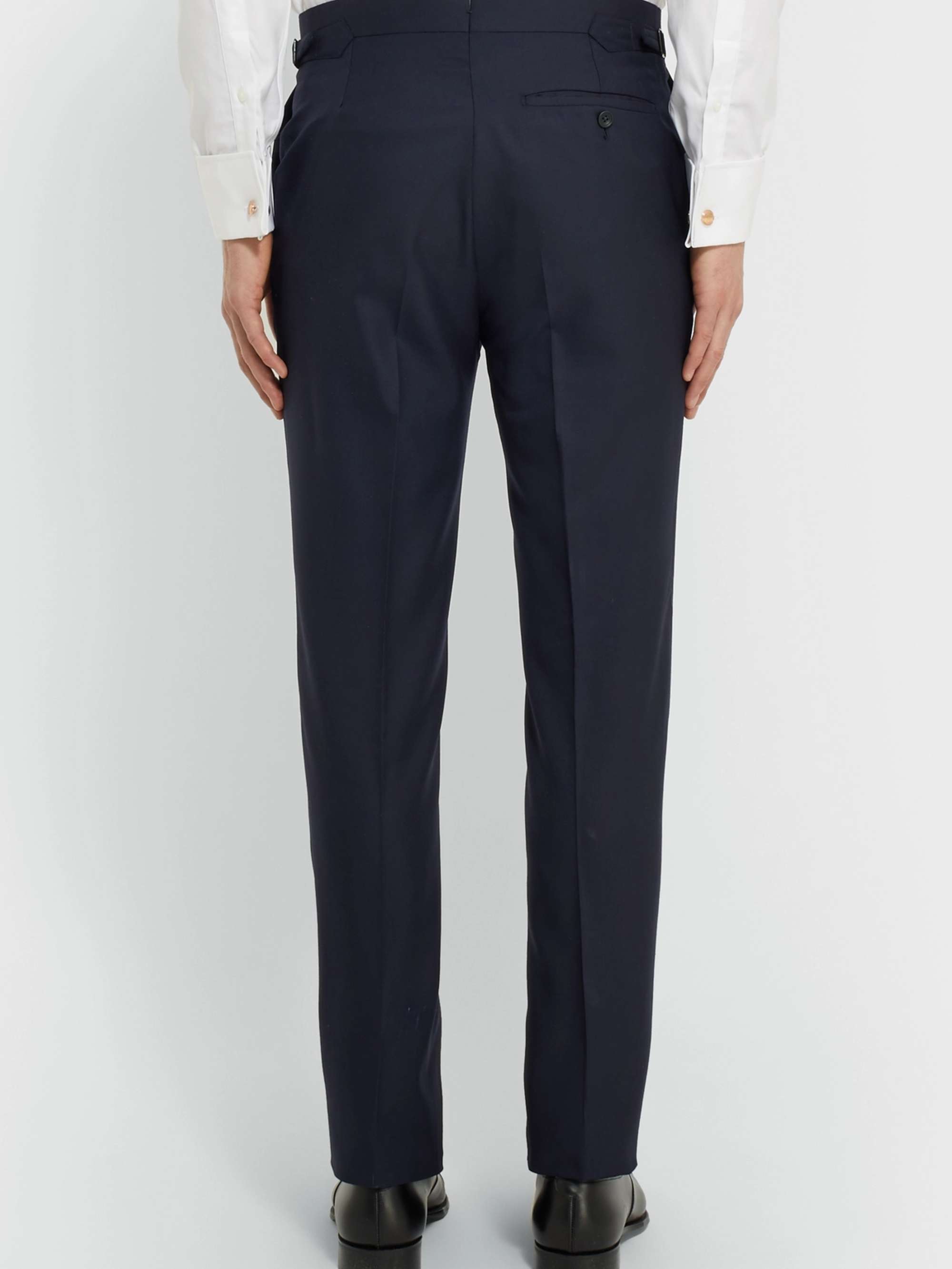 KINGSMAN Harry's Navy Pinstriped Super 120s Wool Suit