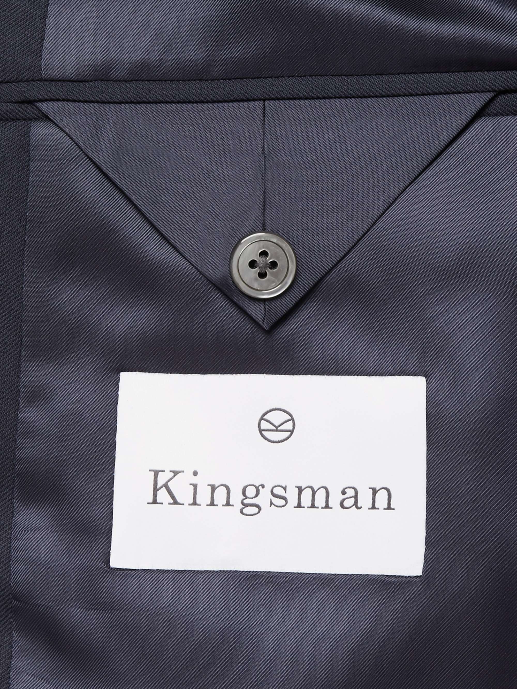 KINGSMAN Harry's Navy Pinstriped Super 120s Wool Suit