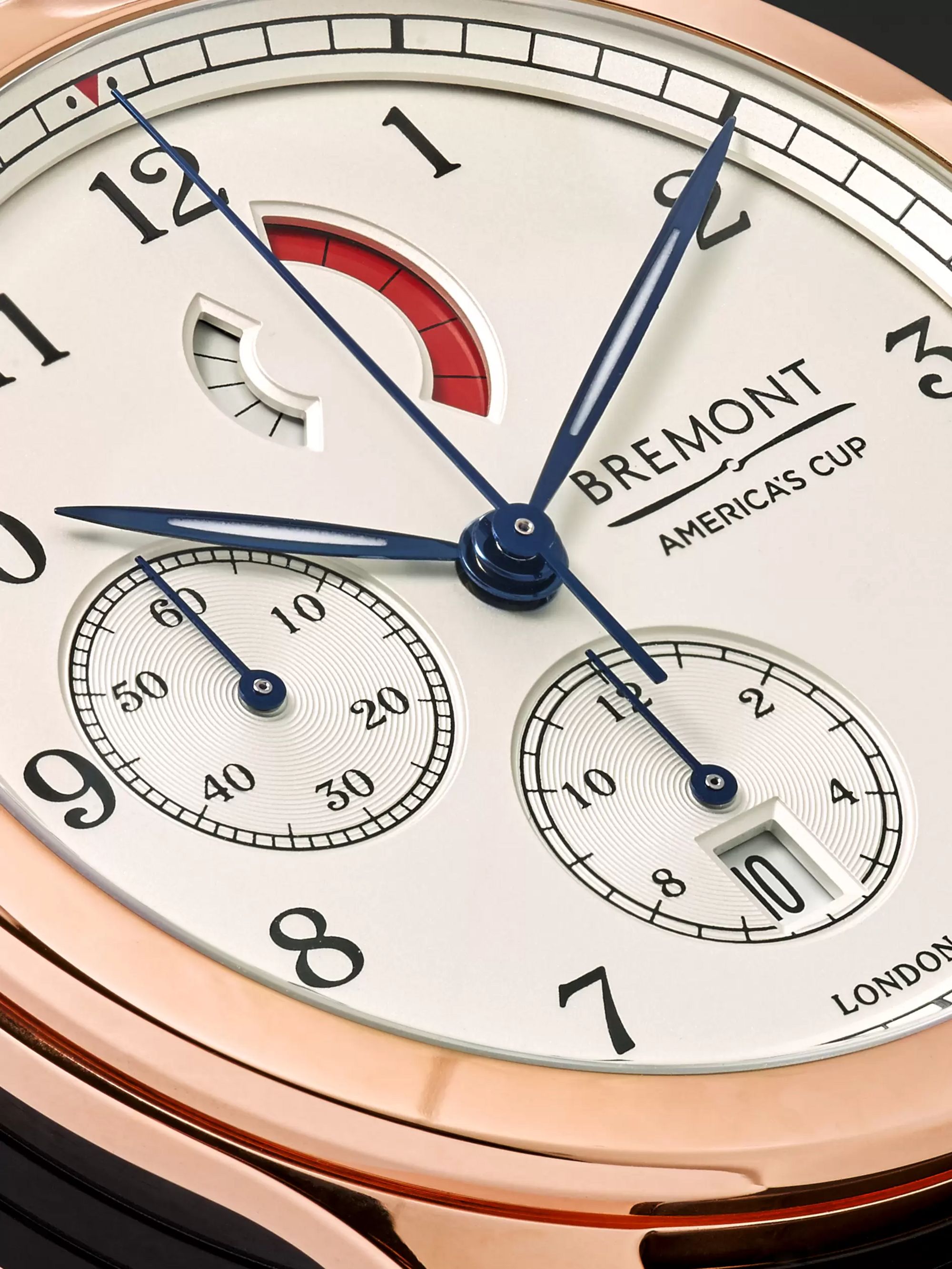 BREMONT America's Cup Regatta Automatic Chronograph 43mm Rose Gold and Alligator Watch, Ref. No. AC-R/RG
