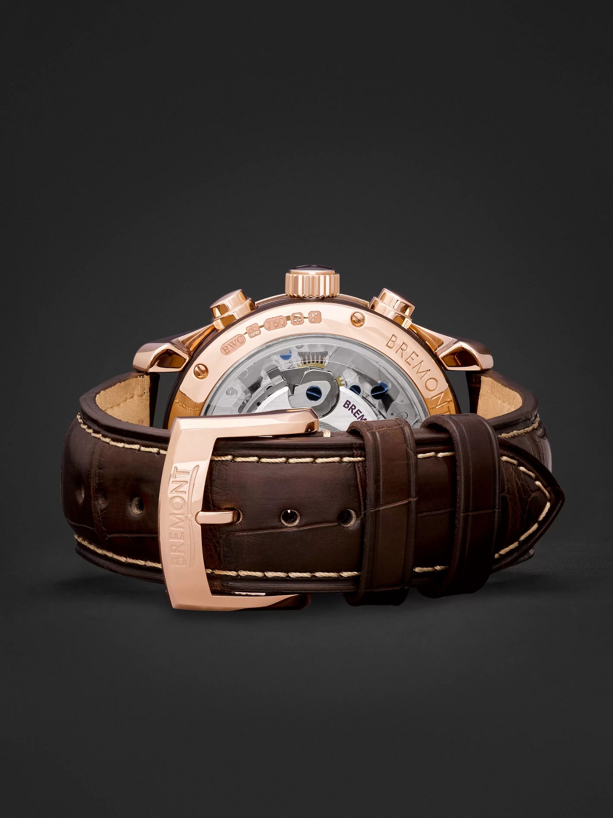 BREMONT America's Cup Regatta Automatic Chronograph 43mm Rose Gold and Alligator Watch, Ref. No. AC-R/RG