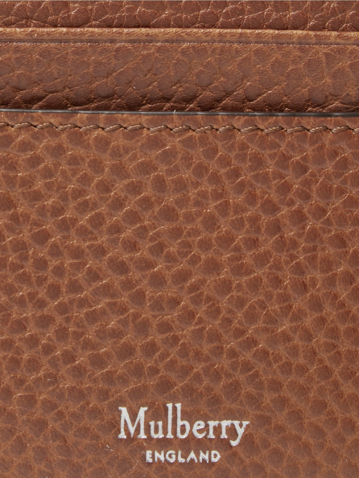 Shop Mulberry Full-grain Leather Cardholder In Brown