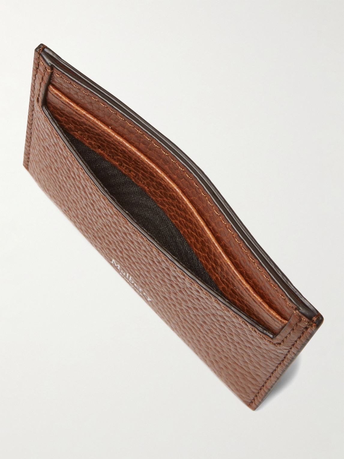 Shop Mulberry Full-grain Leather Cardholder In Brown