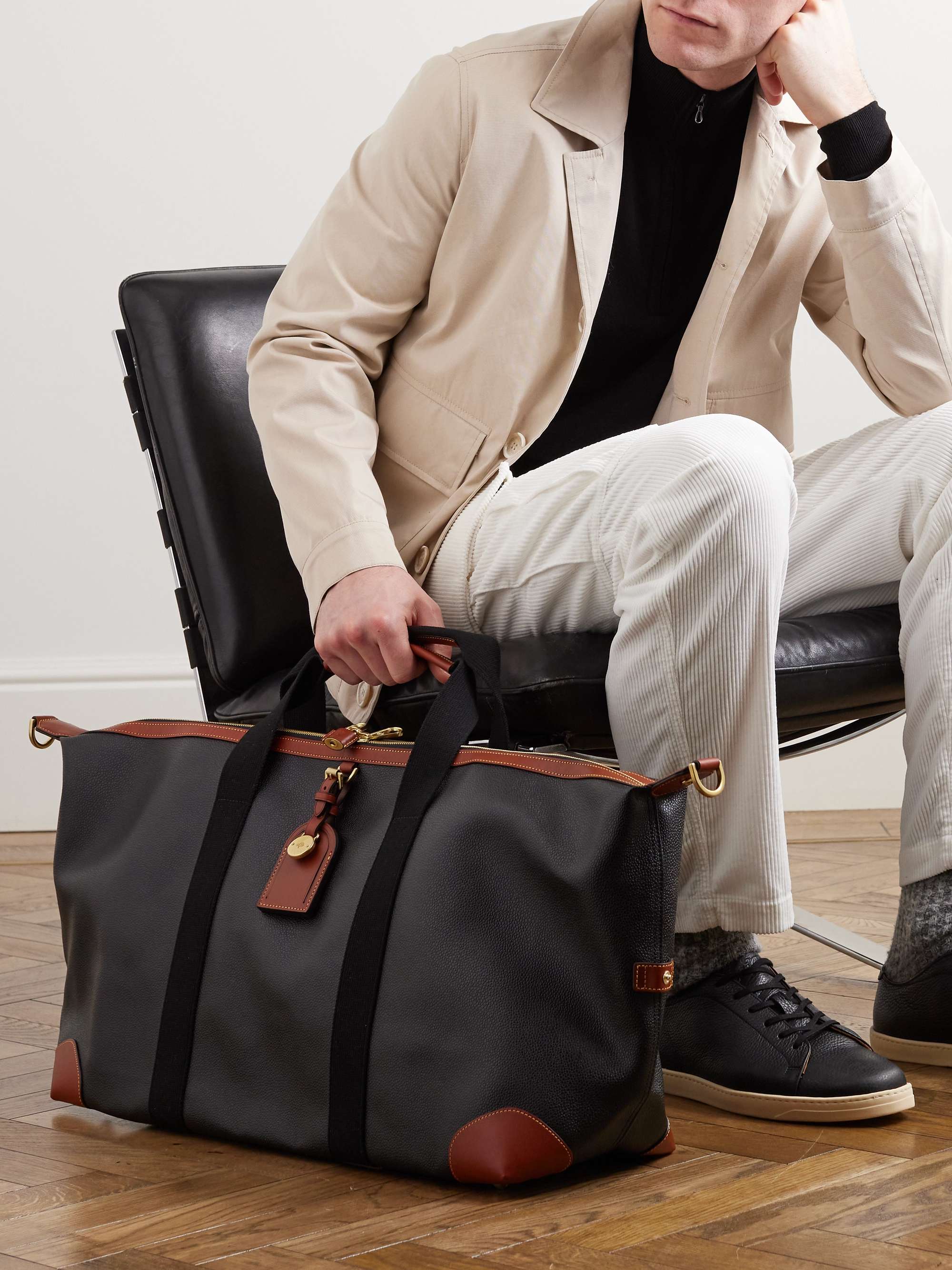 MULBERRY Medium Clipper Pebble-Grain Leather Holdall