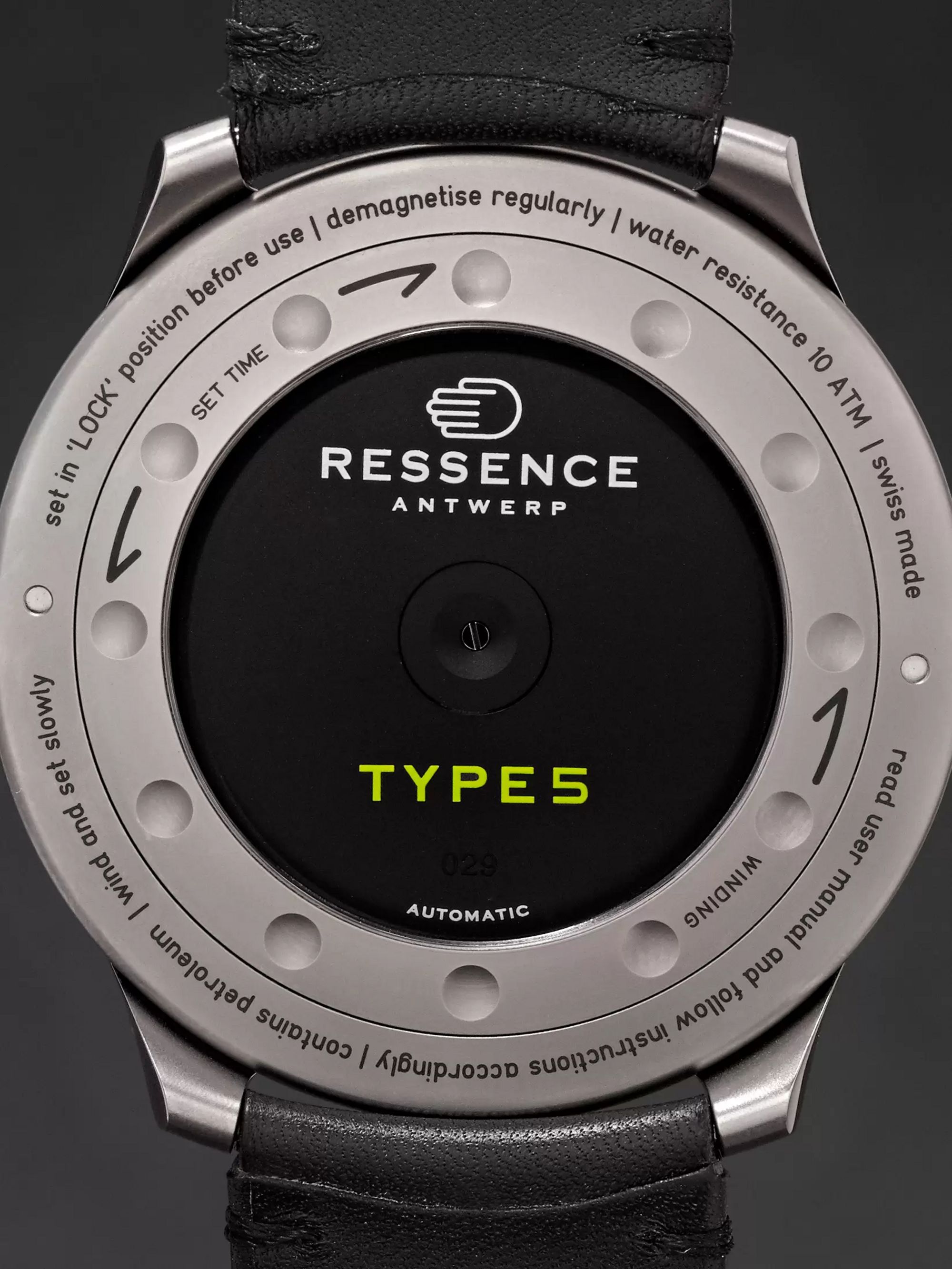 RESSENCE Type 5 Mechanical 46mm Titanium and Leather Watch, Ref. No. TYPE 5B