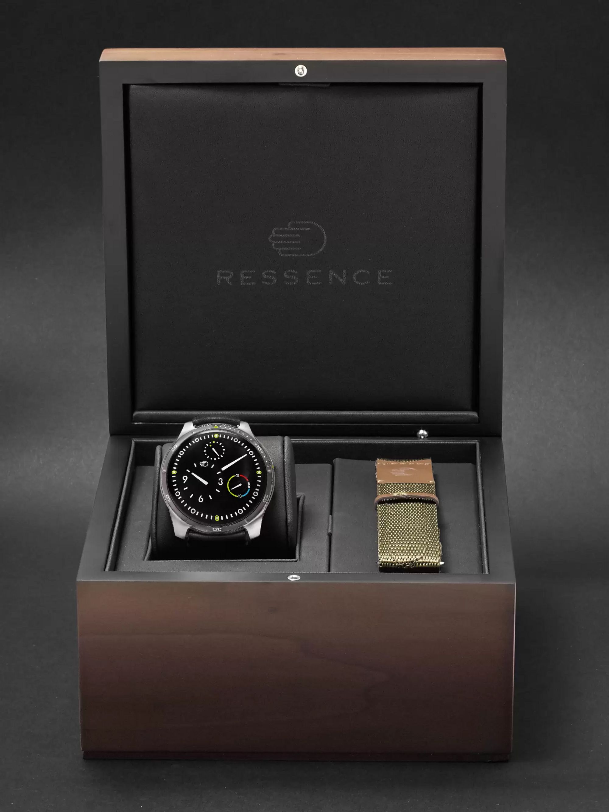 RESSENCE Type 5 Mechanical 46mm Titanium and Leather Watch, Ref. No. TYPE 5B