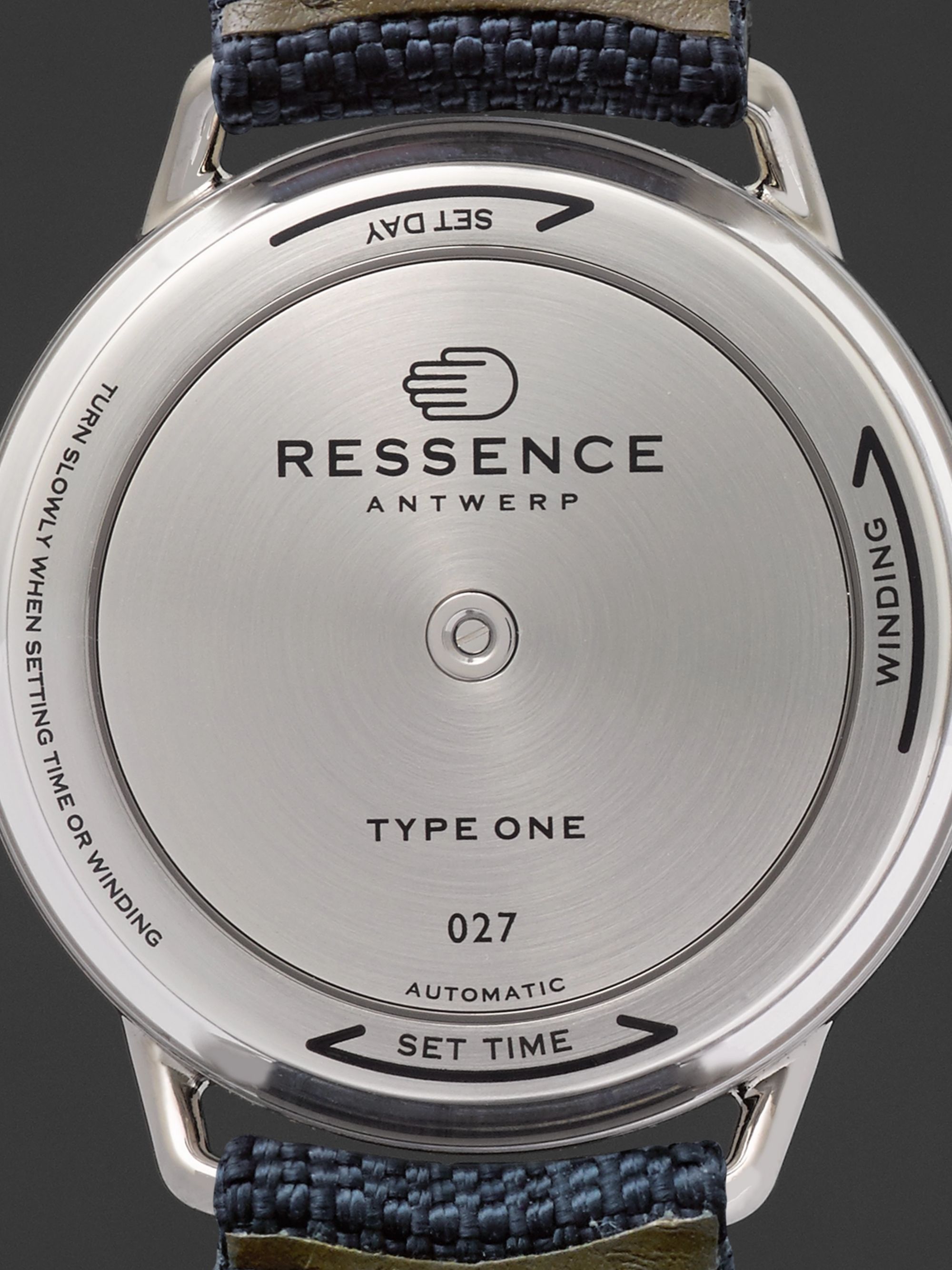 RESSENCE Type 1 Mechanical 42mm Titanium and Woven Watch, Ref. No. TYPE 1G