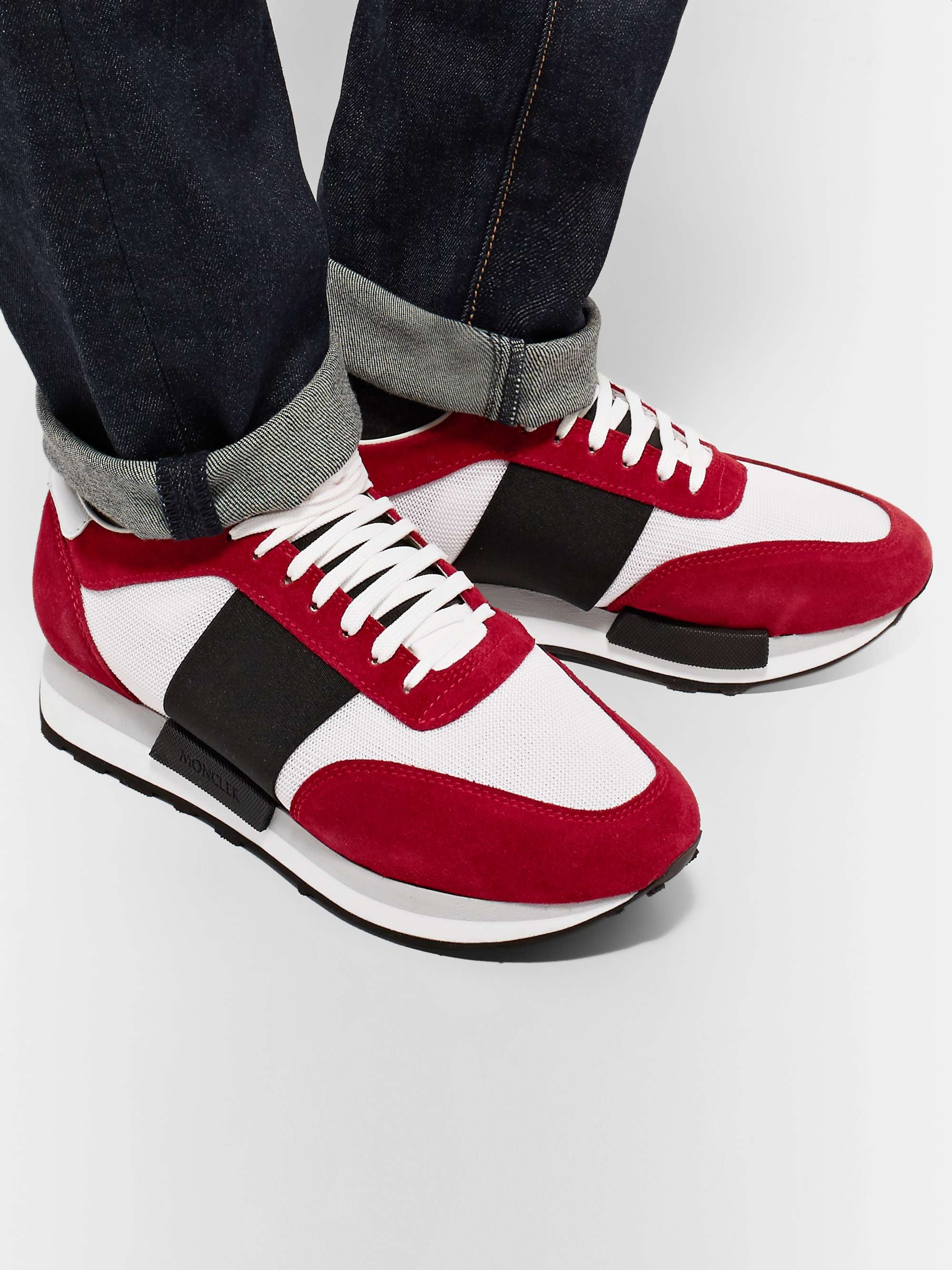 MONCLER Horace Suede And Mesh Sneakers