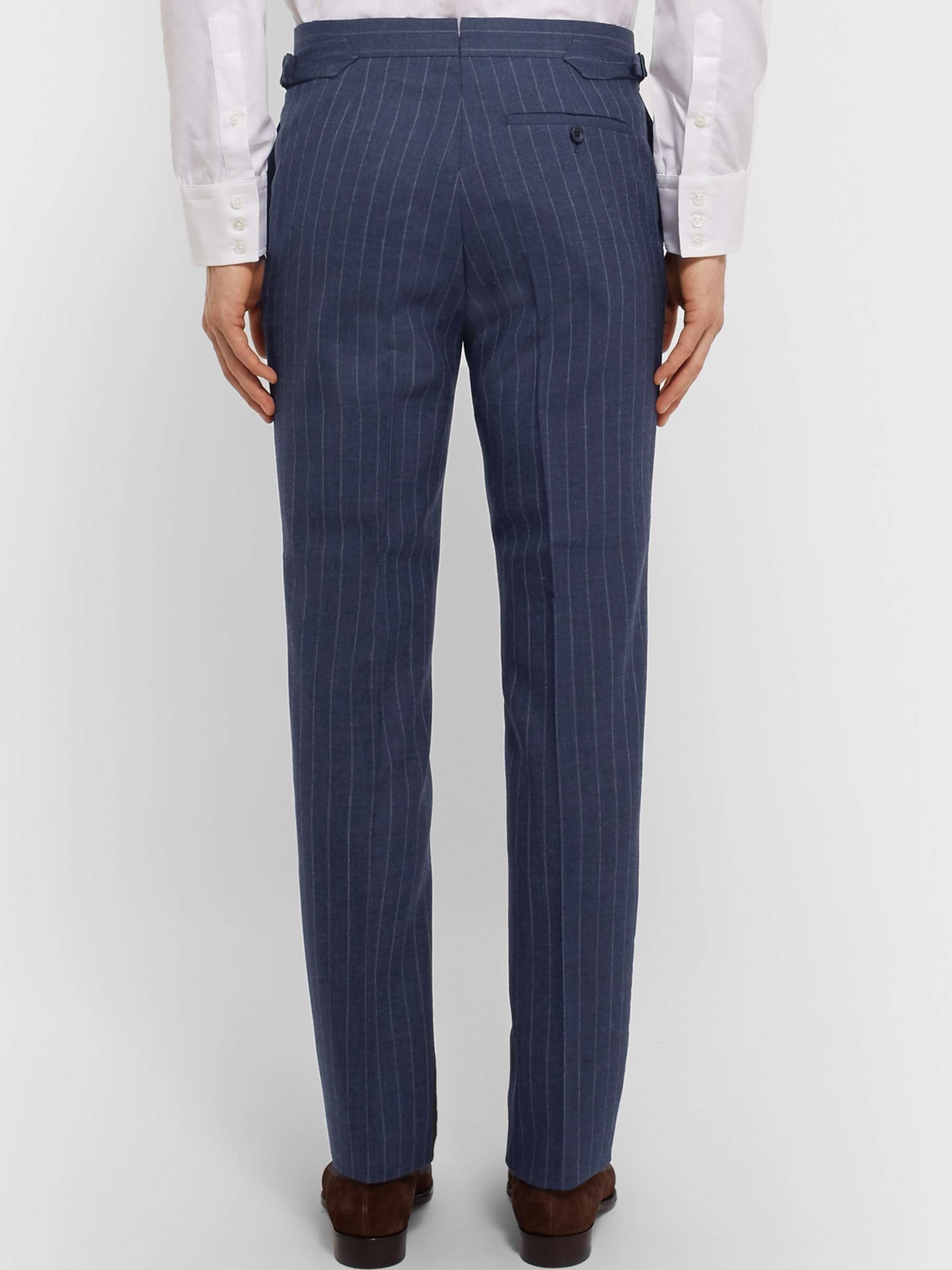 KINGSMAN Harry's Blue Pinstriped Wool Suit Trousers